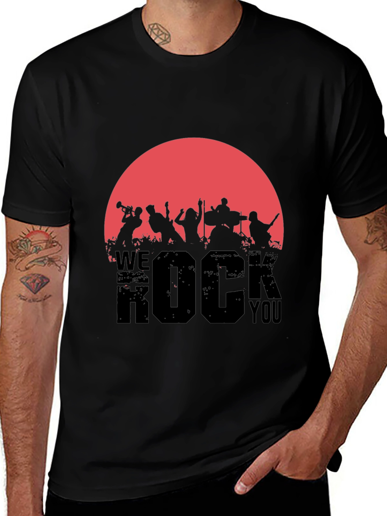Variant 27 of We Rock You Band Graphic Tee - Black