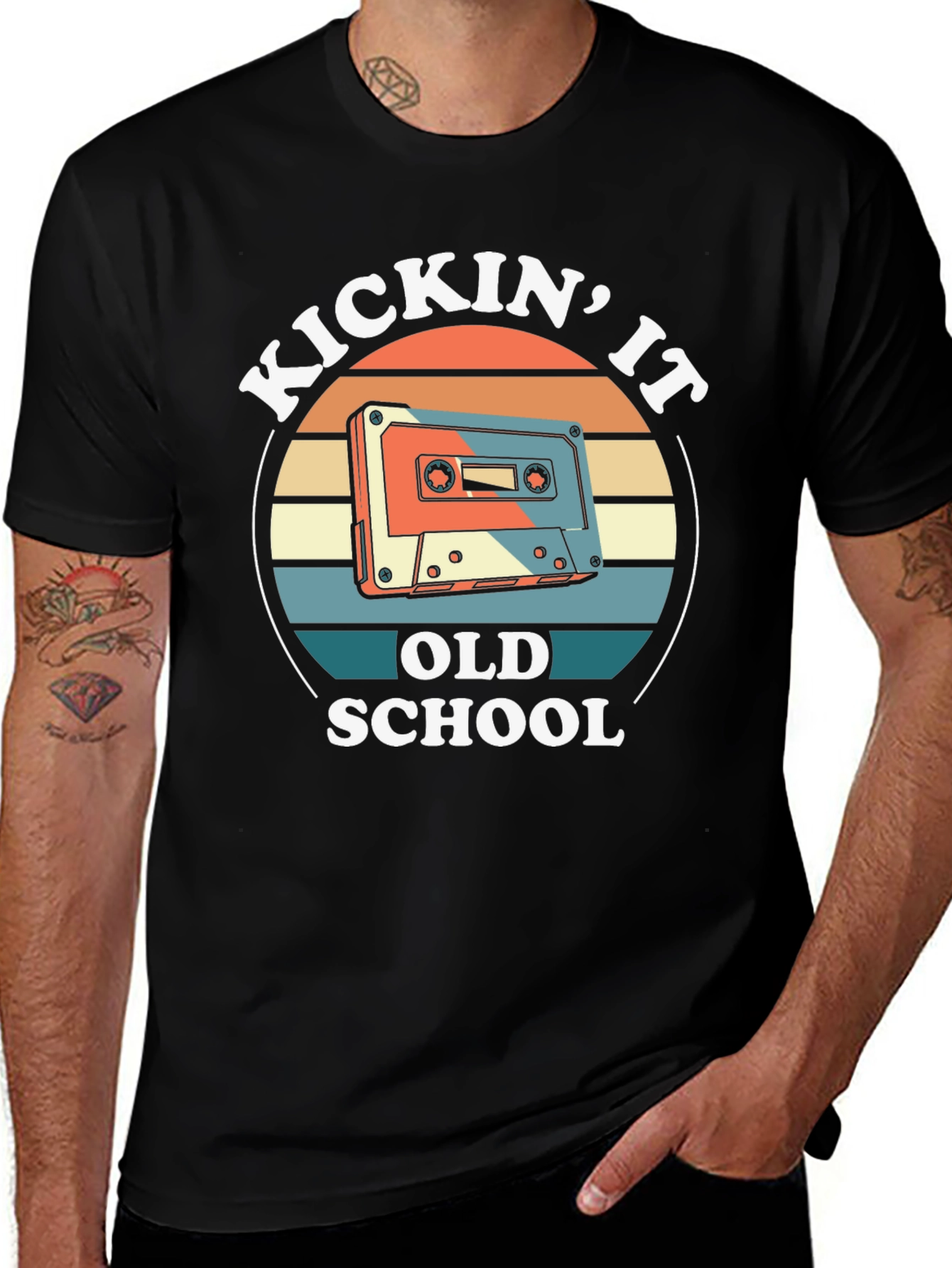Variant 7 of Kickin' It Old School Cassette Tape T-Shirt