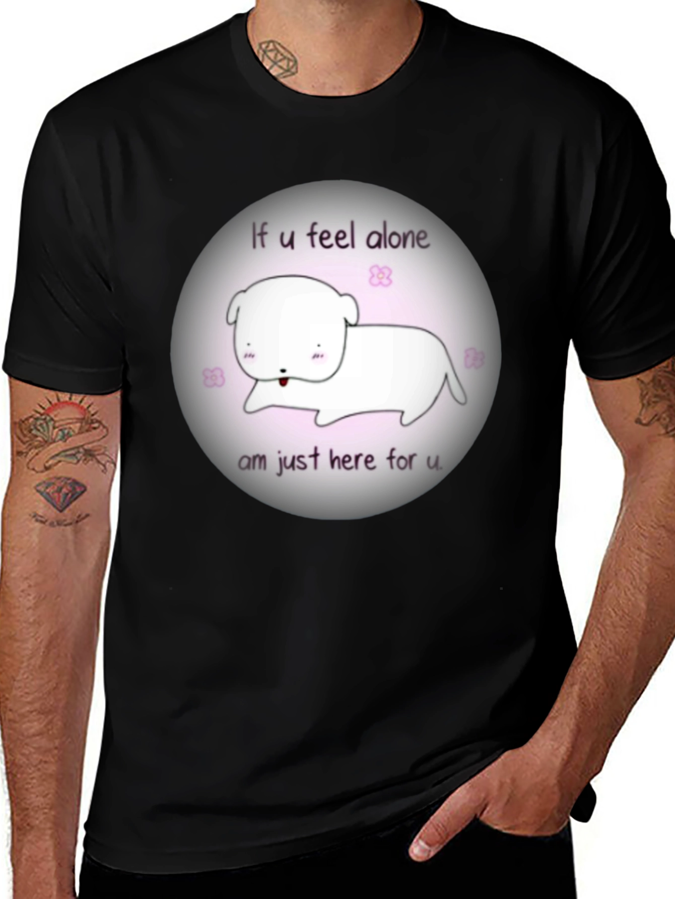 Variant 11 of Cute "If U Feel Alone" Graphic Tee