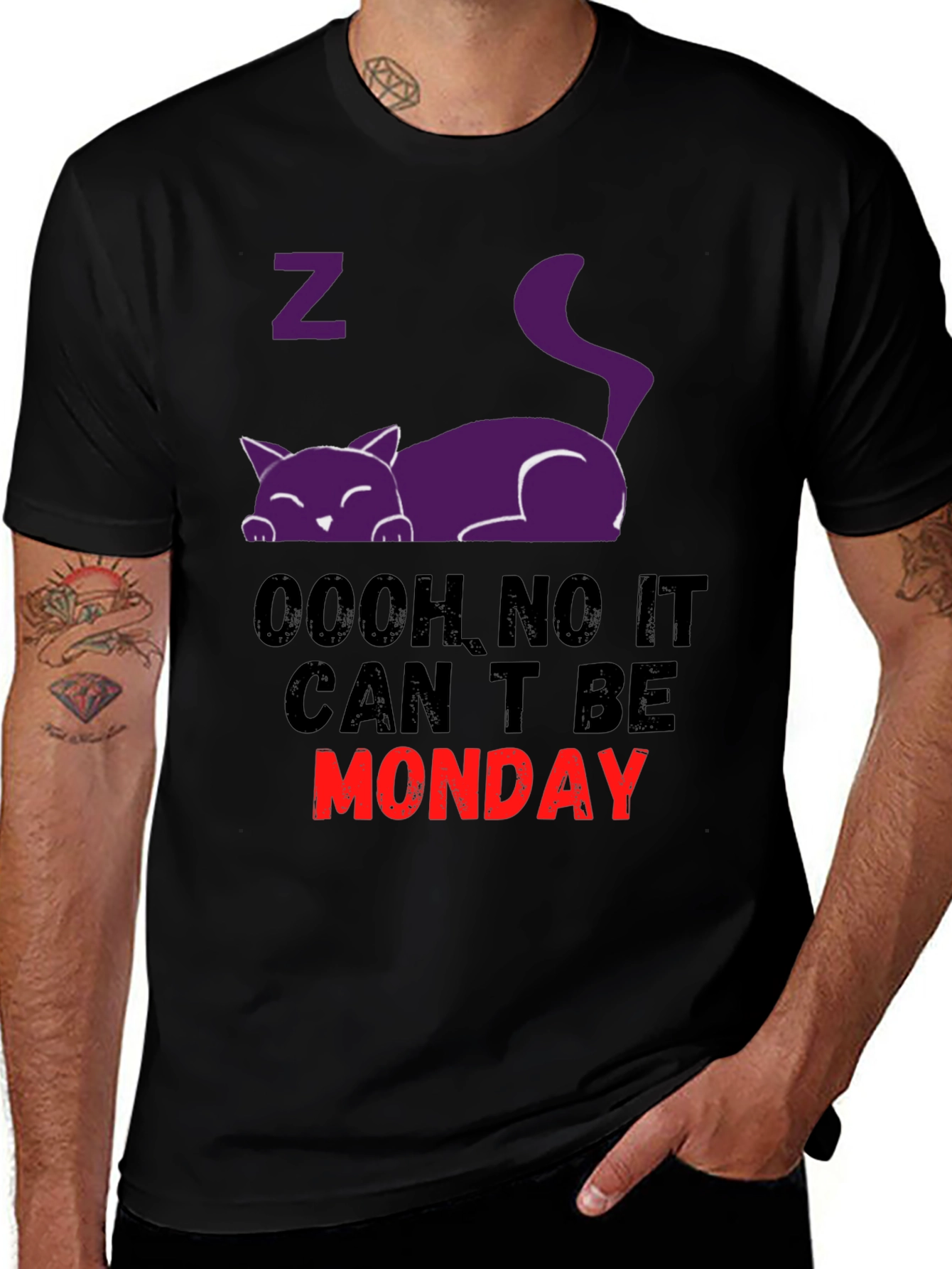 Variant 6 of Monday Blues Cat Graphic Tee