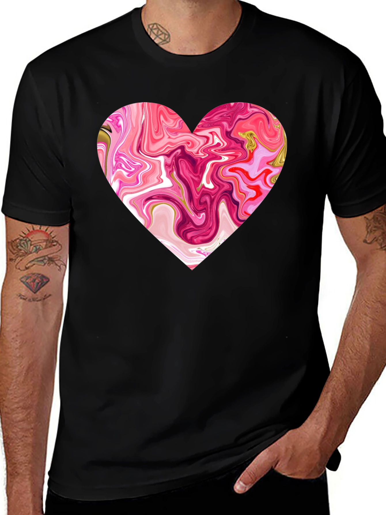 Variant 19 of Heart Swirl Graphic Tee - Soft Cotton Blend