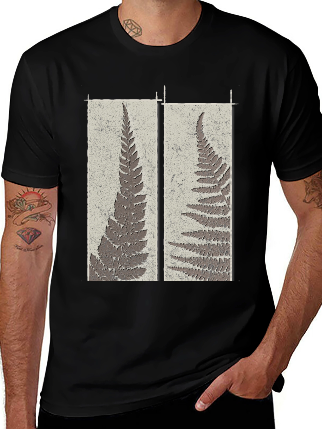 Variant 13 of Fern Fossil Graphic Tee - Nature Lover's T-Shirt