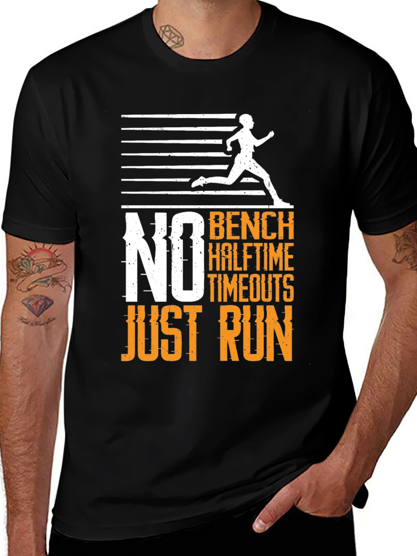Variant 4 of No Bench, Just Run Men's Graphic T-Shirt