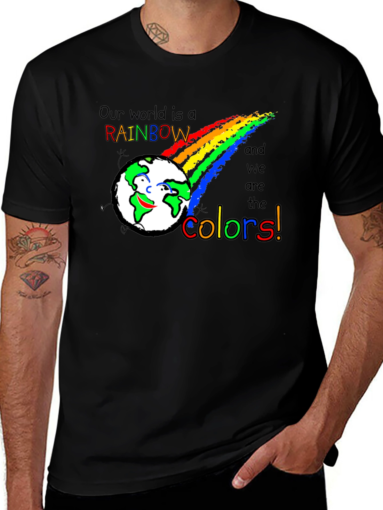 Variant 26 of Rainbow World Colors Graphic T-Shirt