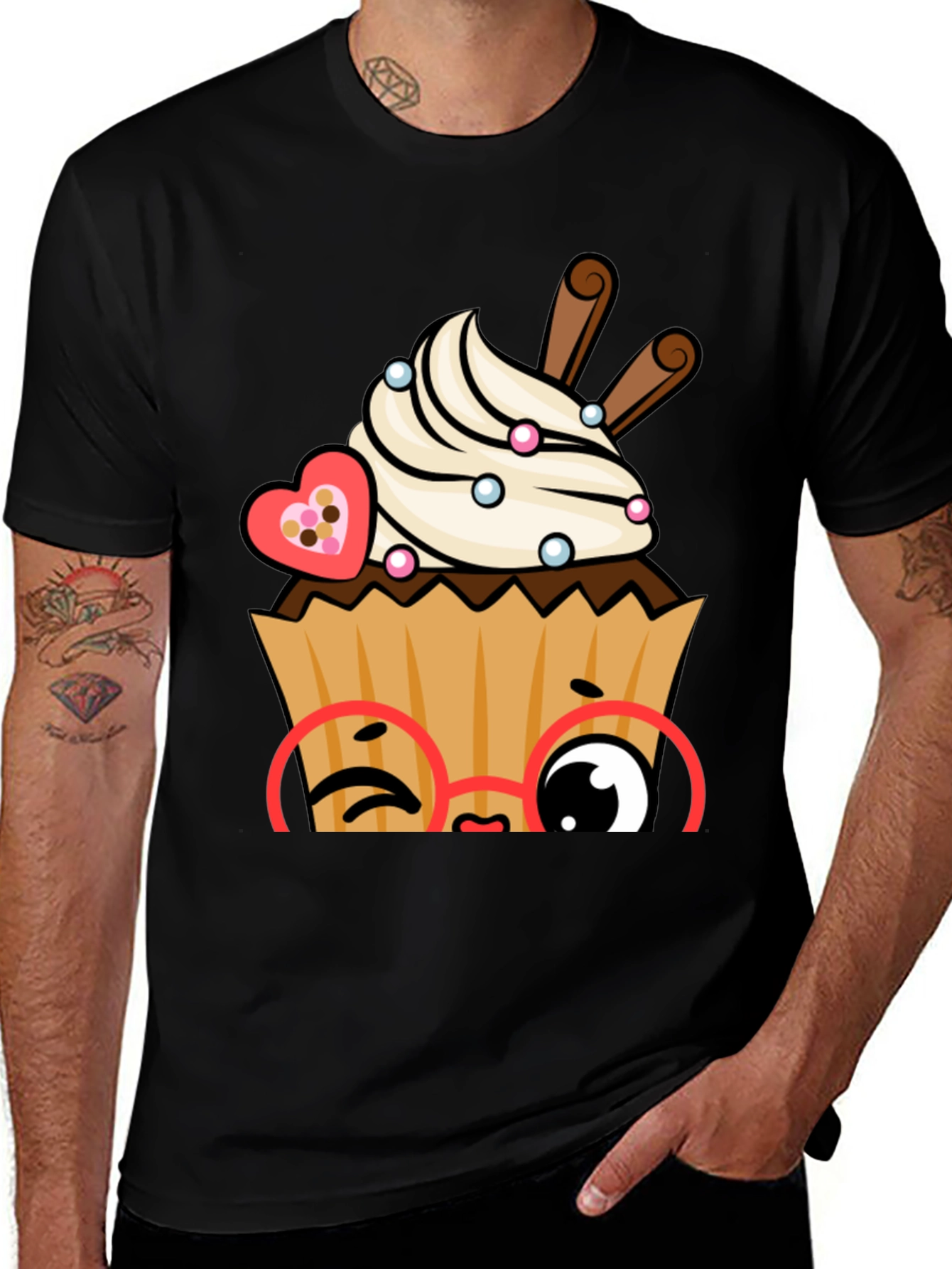 Variant 30 of Cupcake Character Graphic Tee - Fun & Unique!