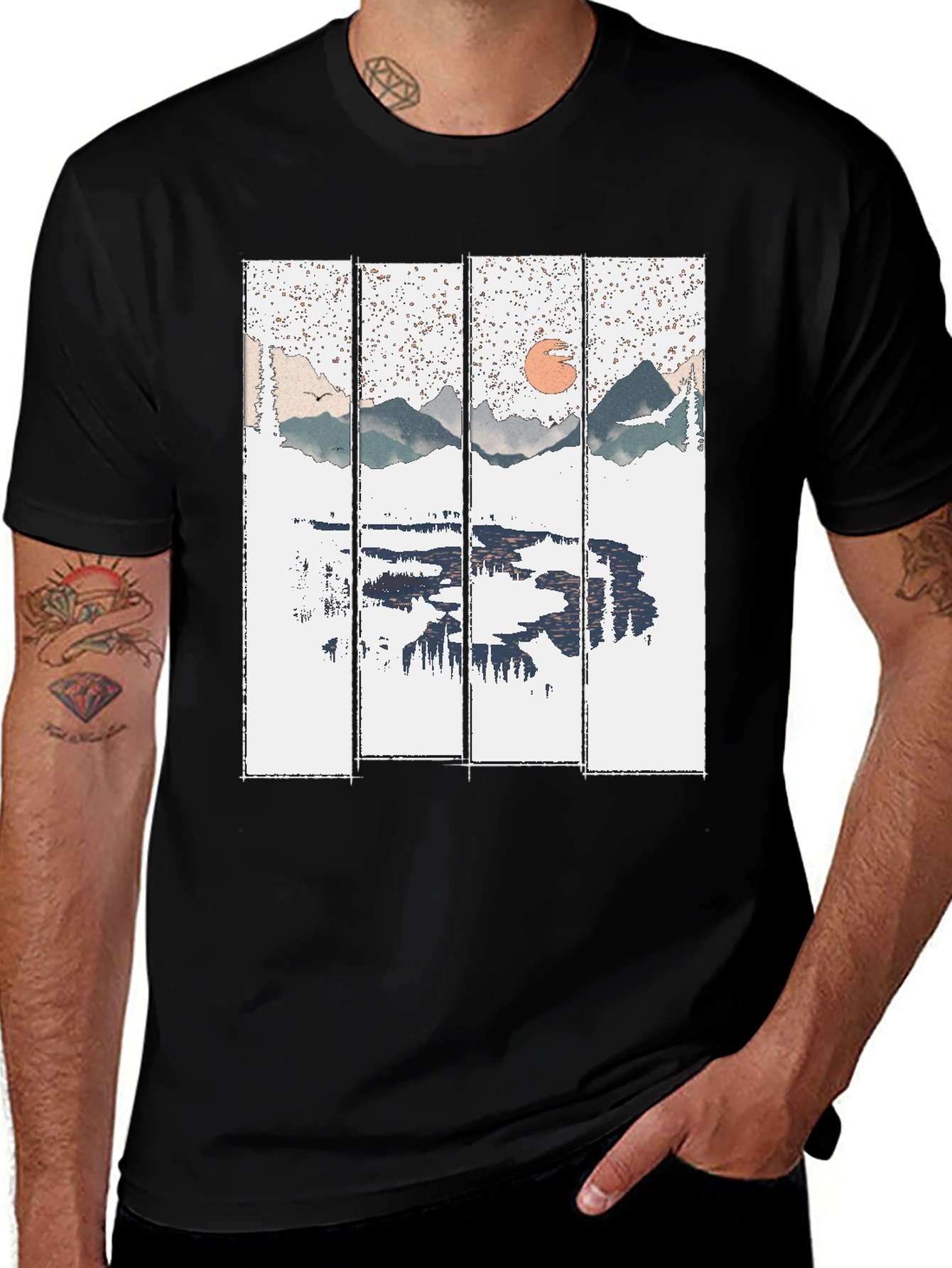Nature Reflection Graphic Tee - Black