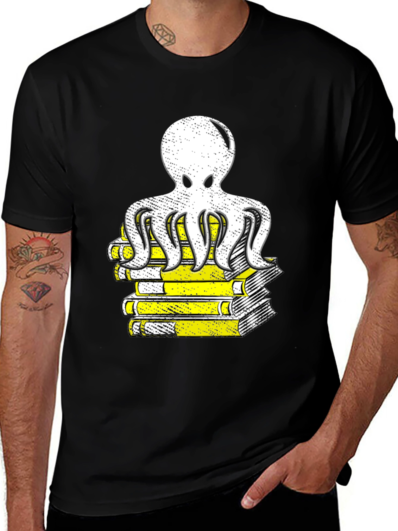Variant 19 of Octopus on Books Graphic Tee