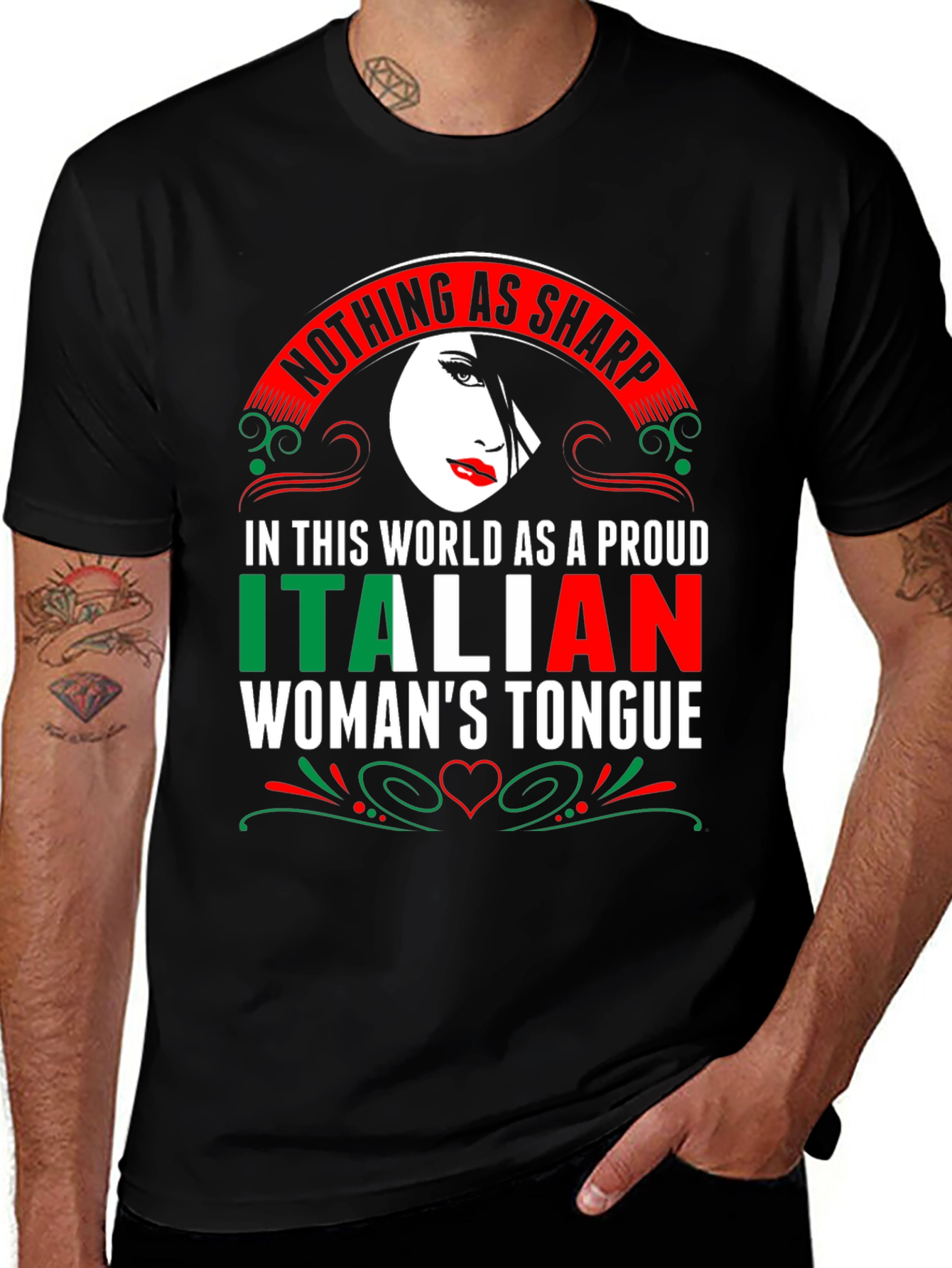 Variant 22 of Italian Woman's Tongue T-Shirt - Sharp Pride