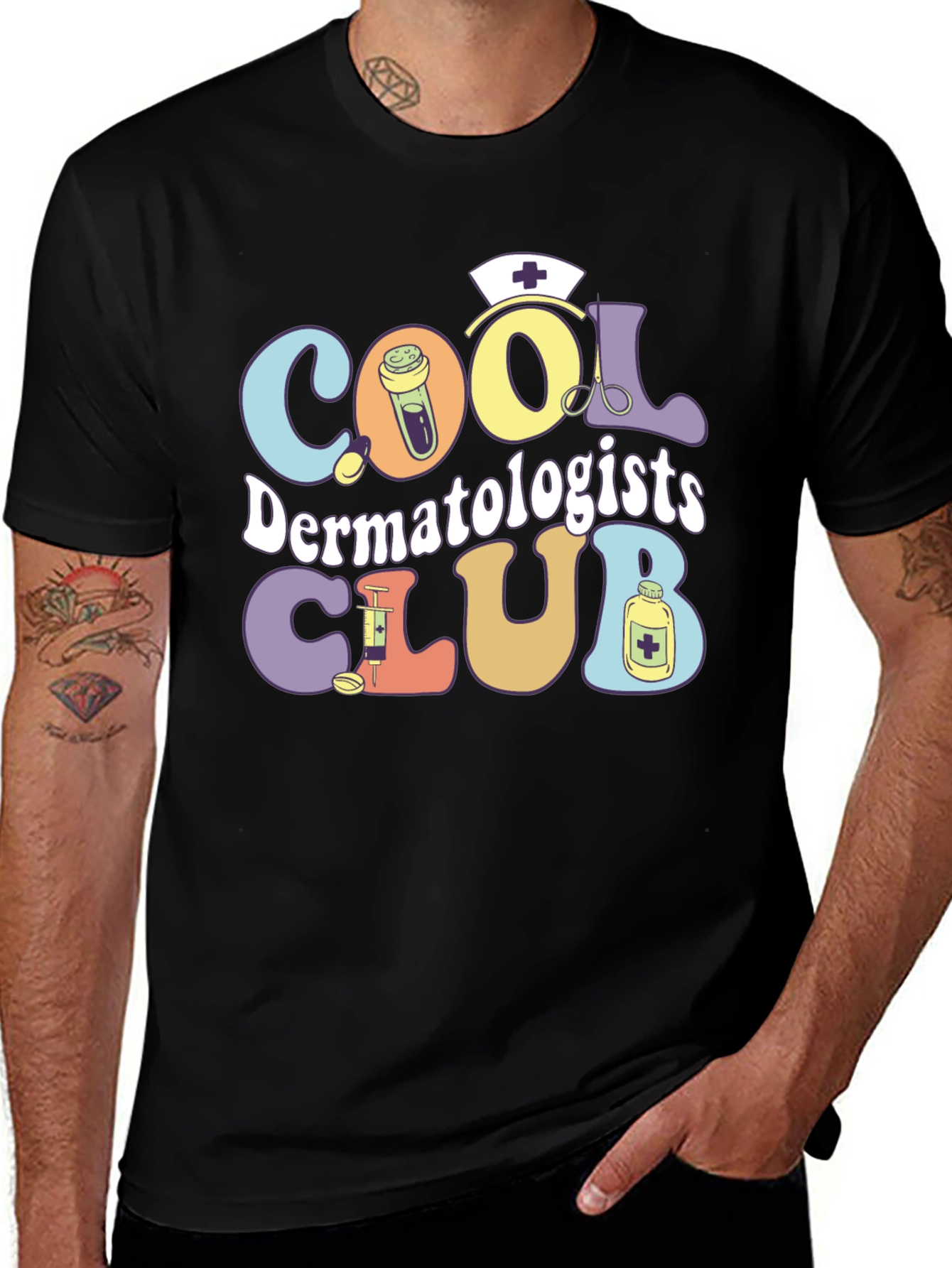 Cool Dermatologist Club Black T-Shirt