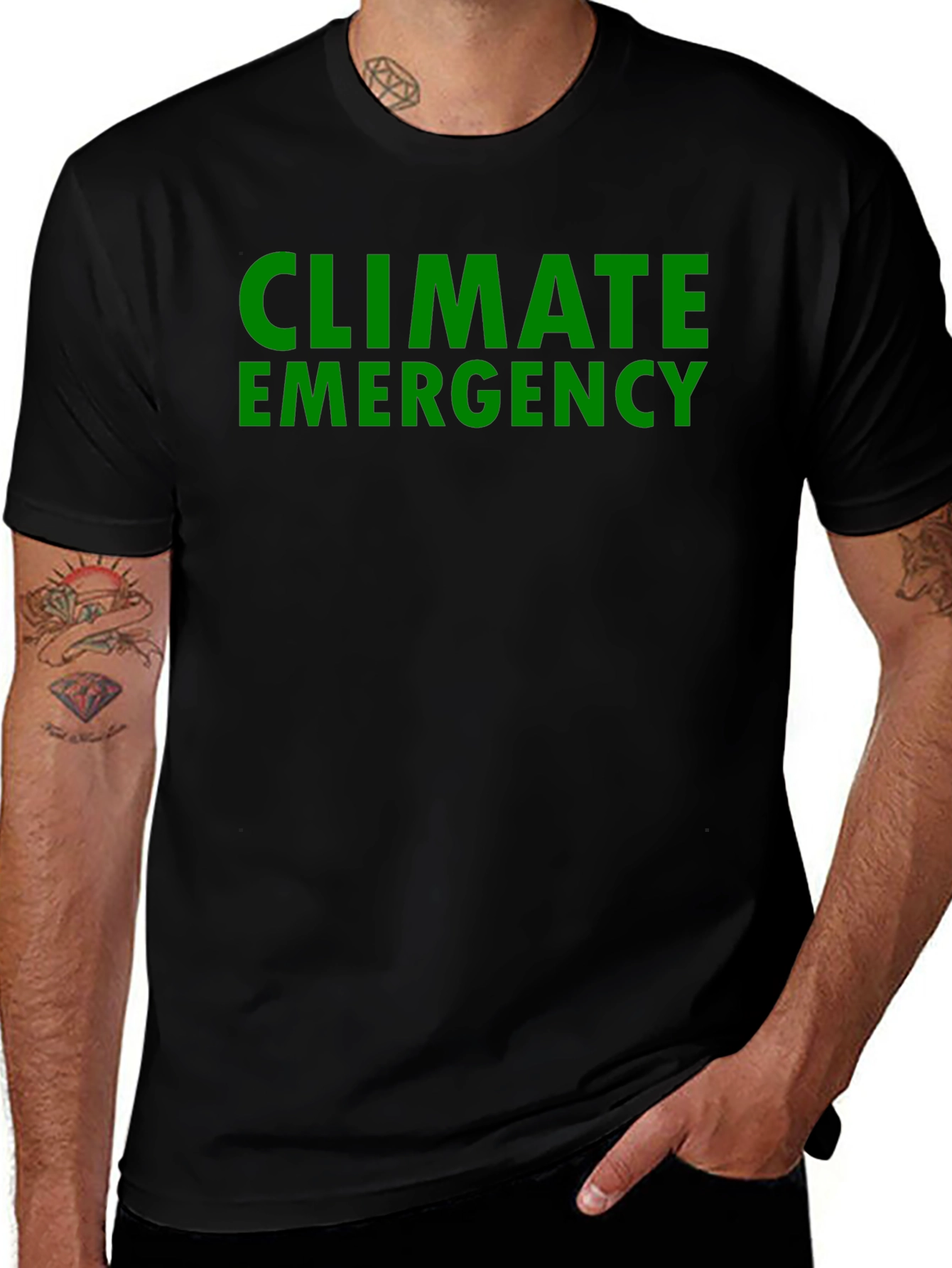Variant 27 of Climate Emergency Black T-Shirt - Bold Statement Tee