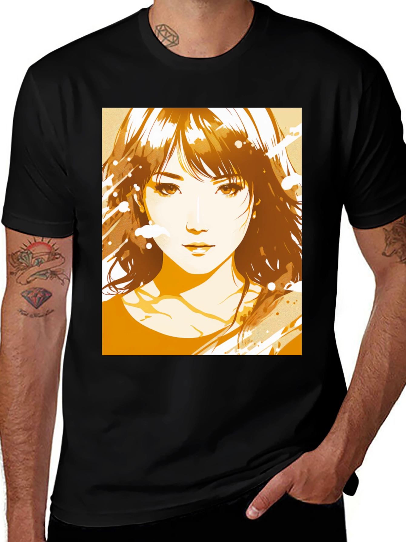 Variant 24 of Anime Girl Graphic Tee - Stylish Black T-Shirt