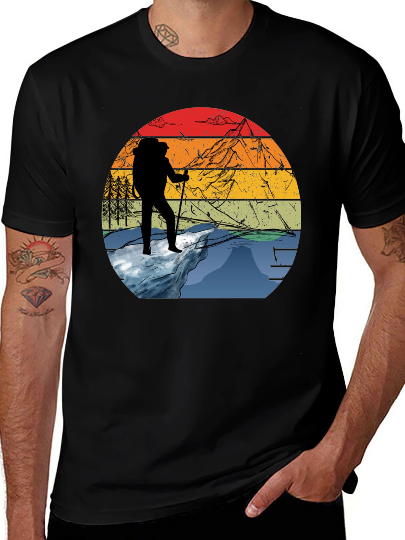 Variant 8 of Retro Hiker Graphic Tee - Adventure Ready