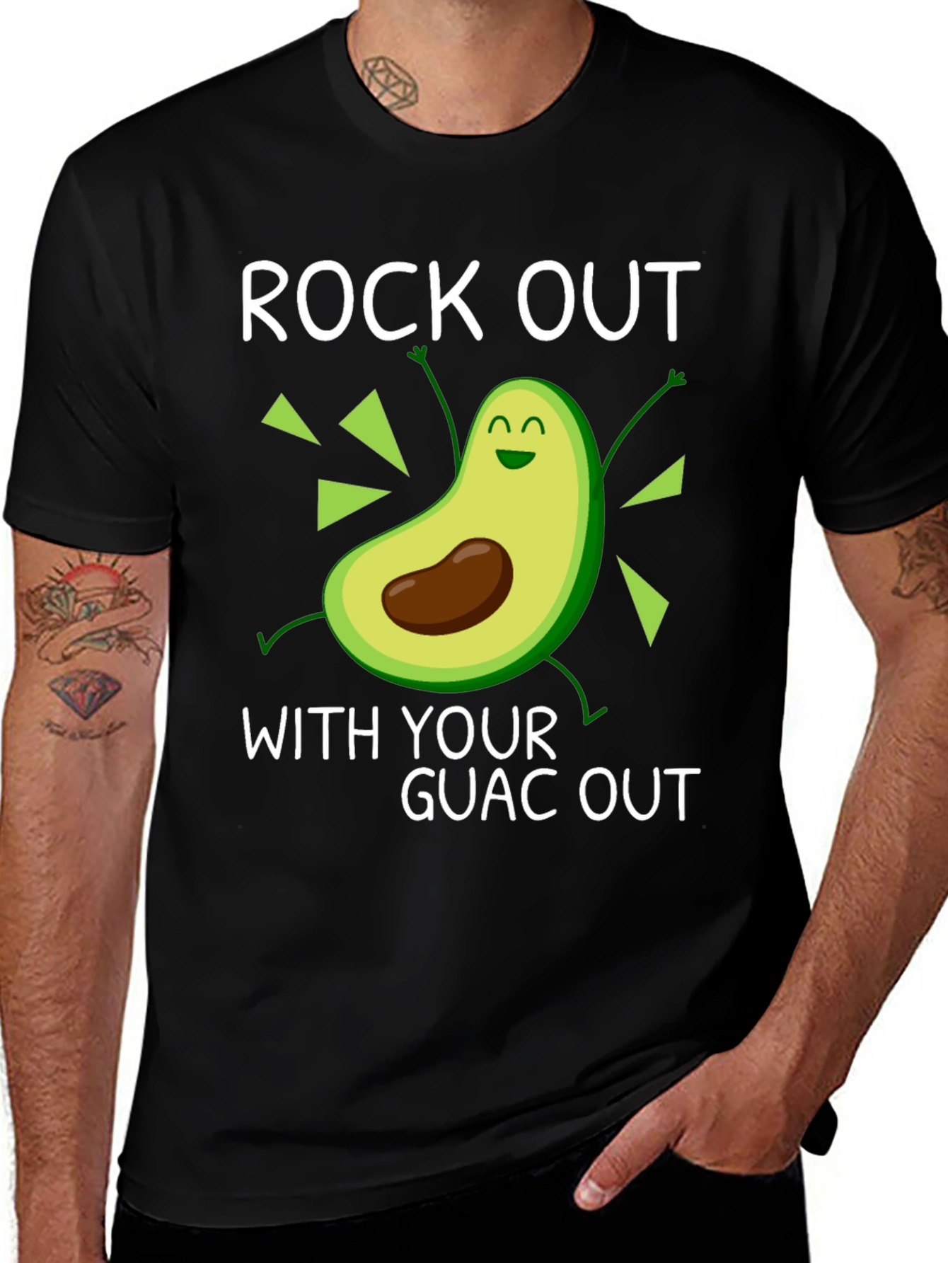 Variant 19 of Rock Out With Your Guac Out Avocado Graphic Tee