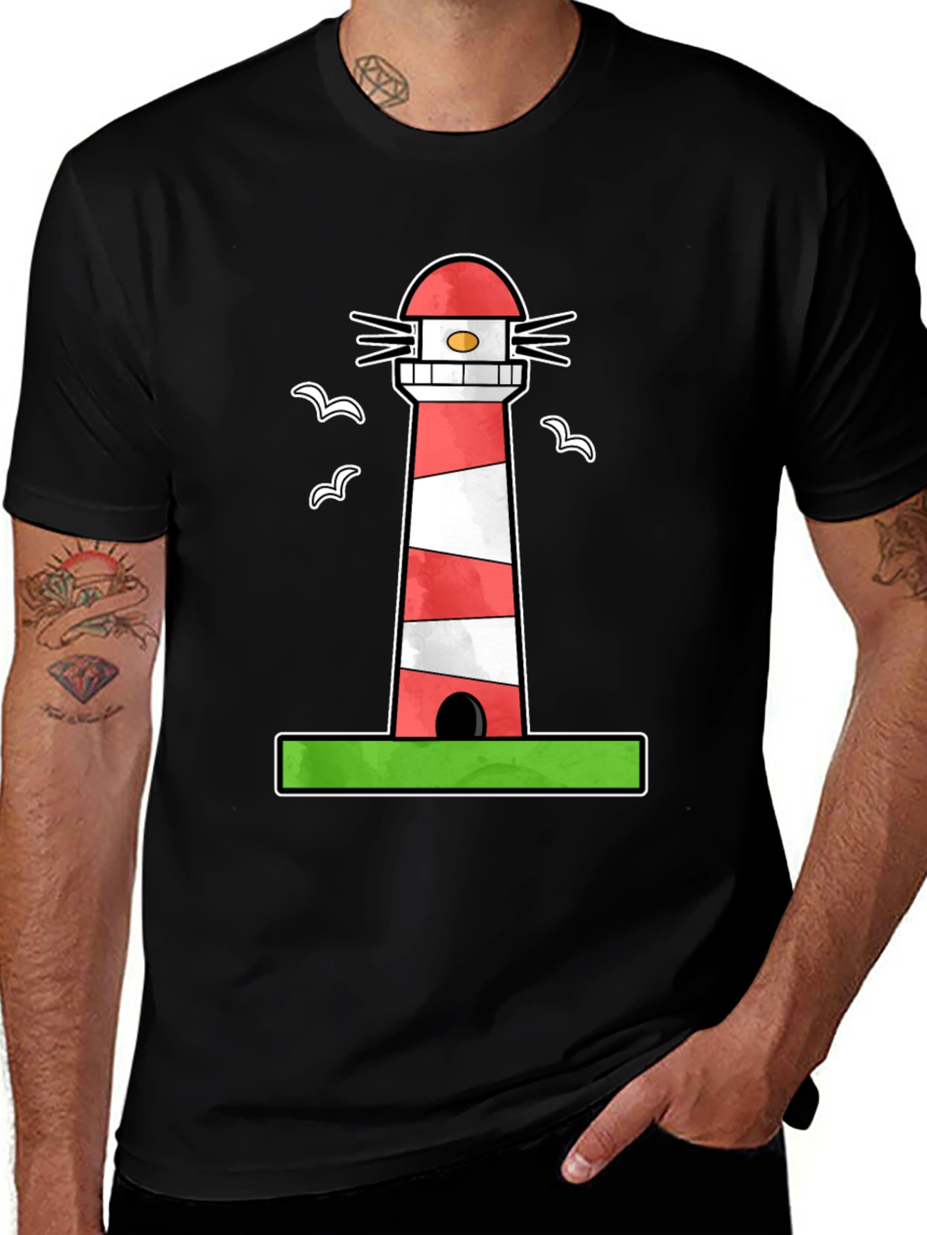 Variant 25 of Lighthouse Graphic Tee - Coastal Style