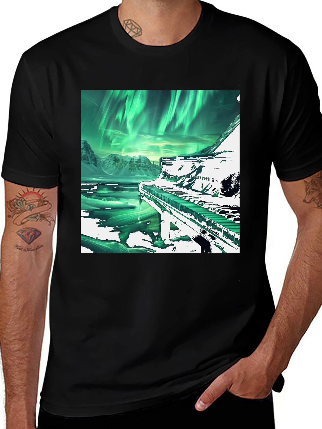 Variant 14 of Aurora Piano T-Shirt