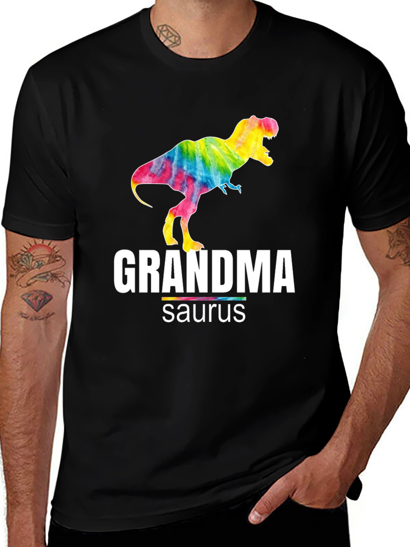 Grandmasaurus T-Shirt - Colorful Dinosaur Graphic Tee