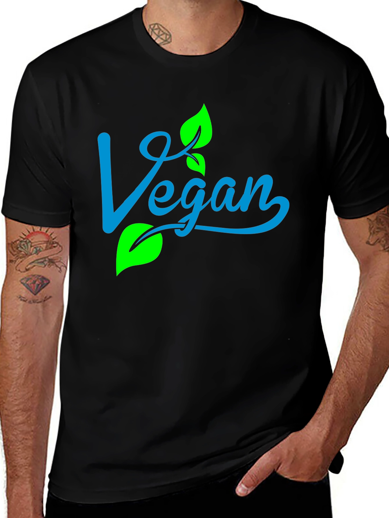 Variant 19 of Vegan T-Shirt with Leaf Design
