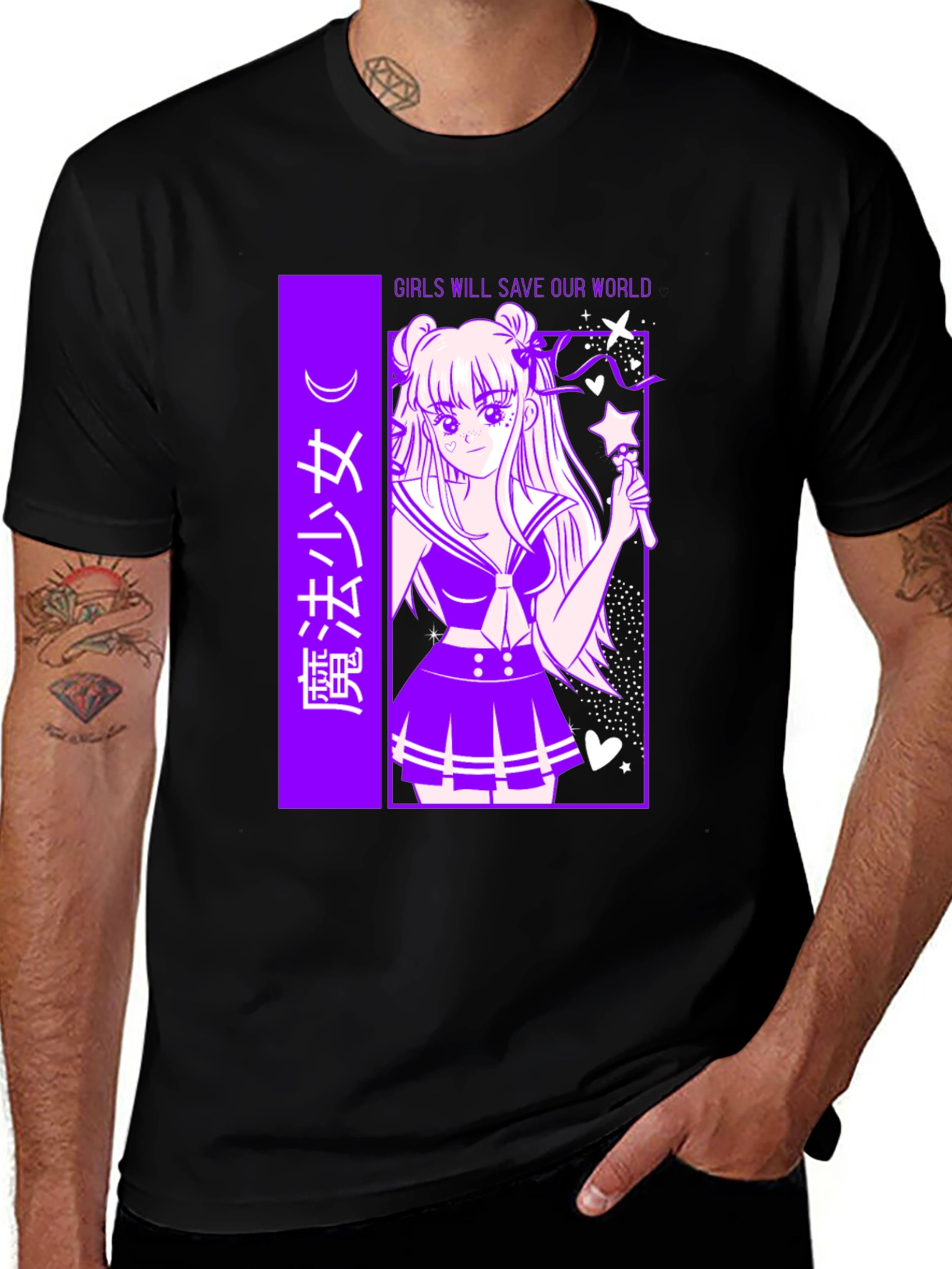 Variant 28 of Anime Graphic T-Shirt - Girls Save Our World