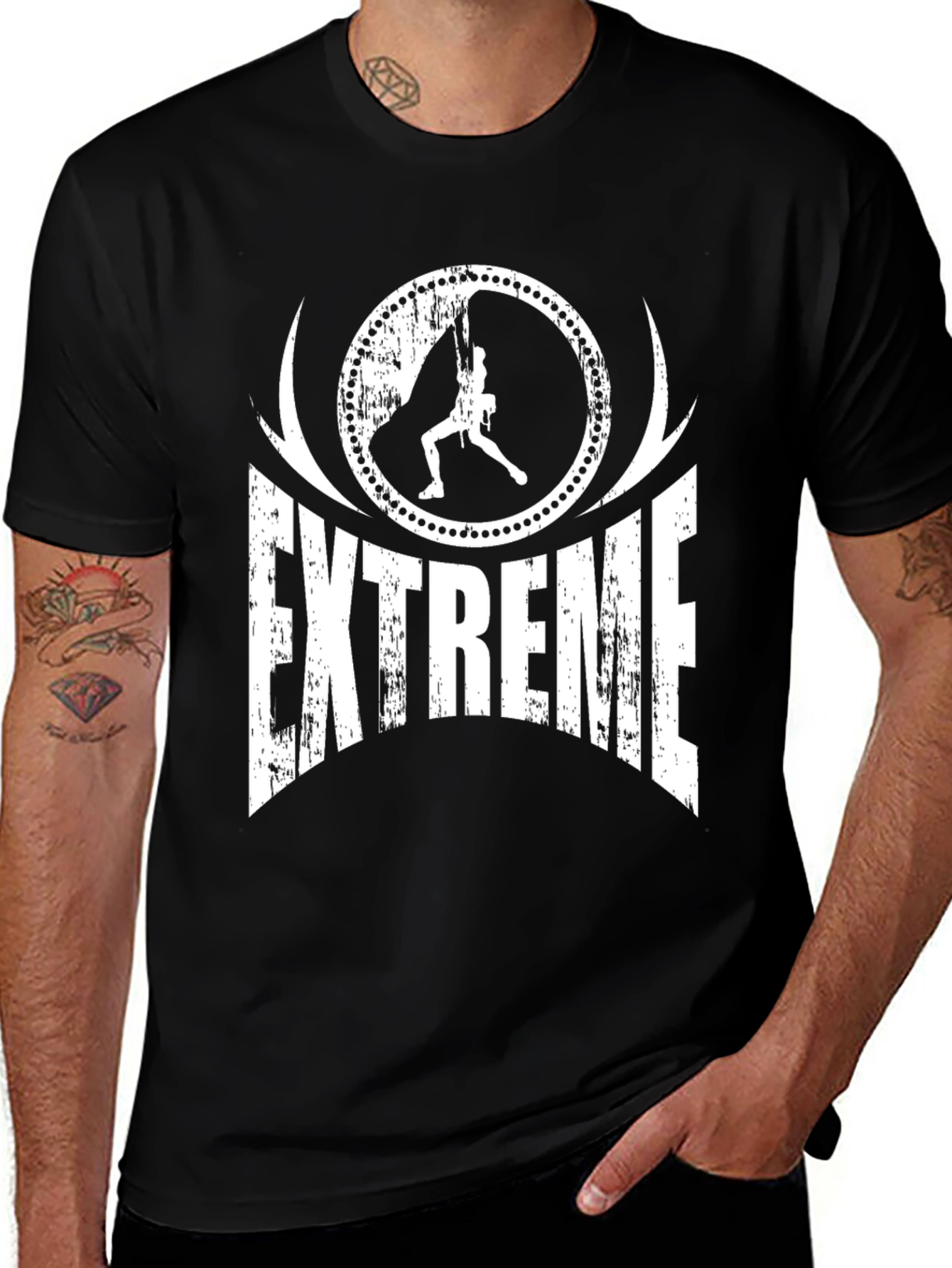 Black Extreme Sports Graphic T-Shirt main image