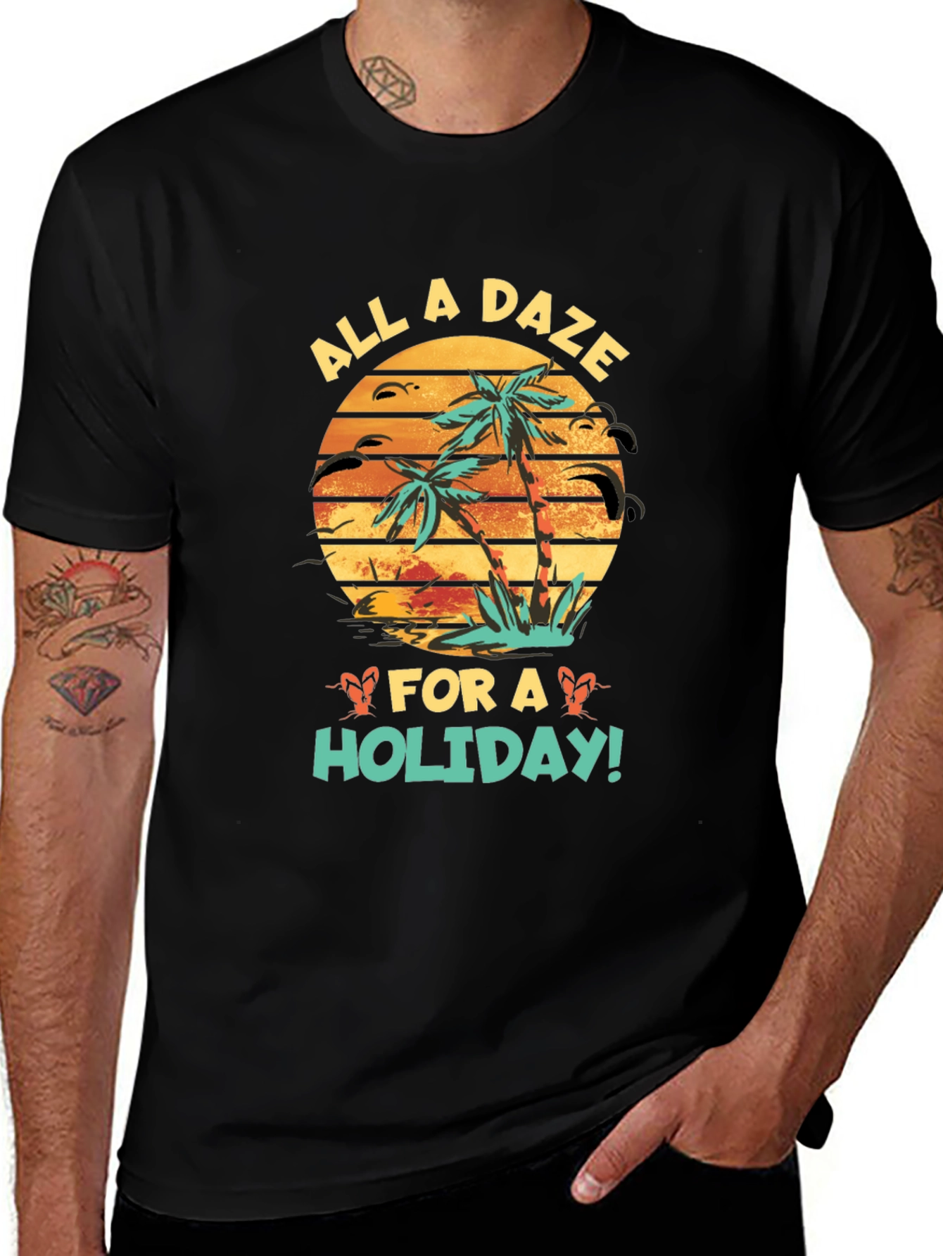 Black All A Daze For A Holiday Black Graphic Tee main image