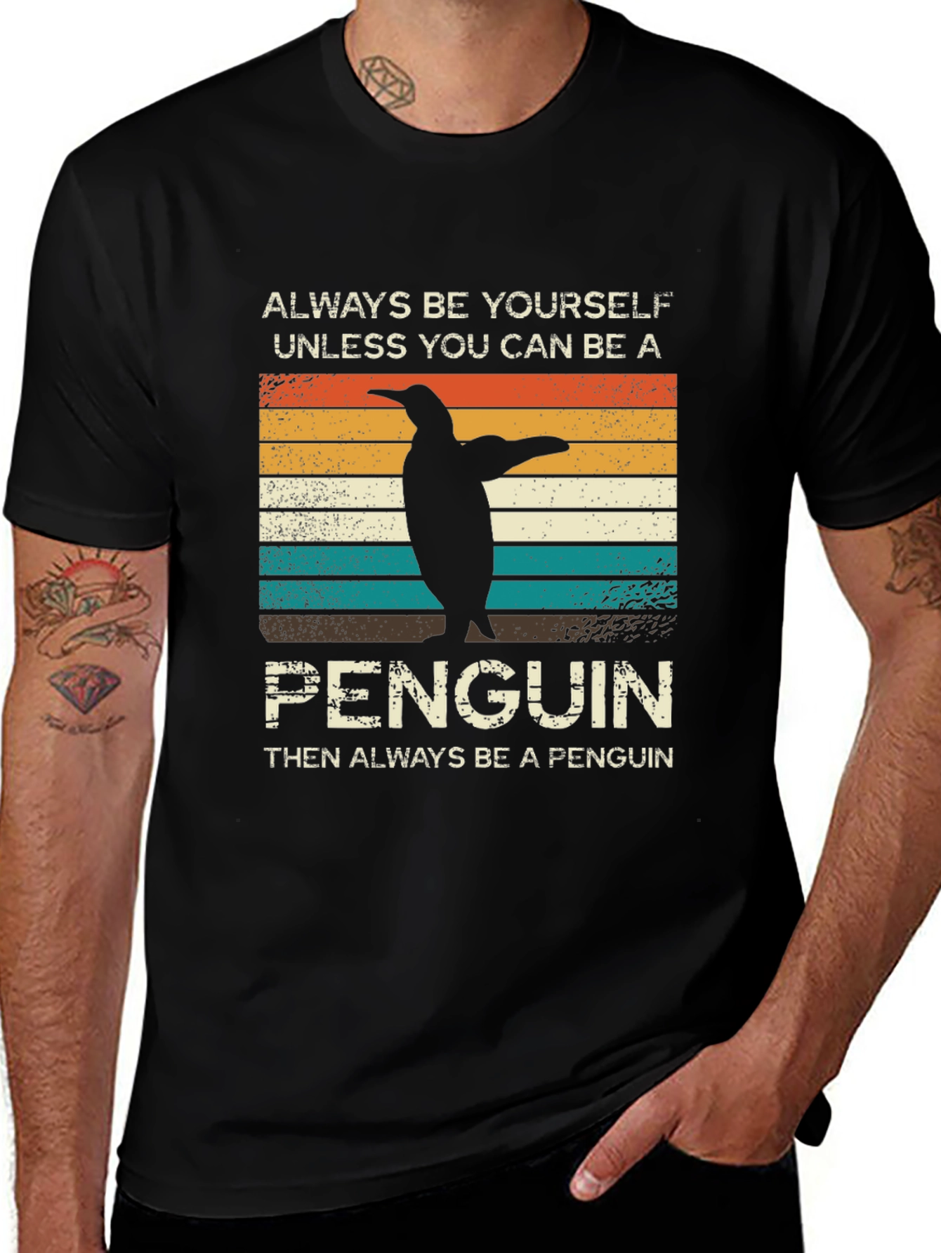 Variant 6 of Penguin T-Shirt: Always Be Yourself Quote Tee