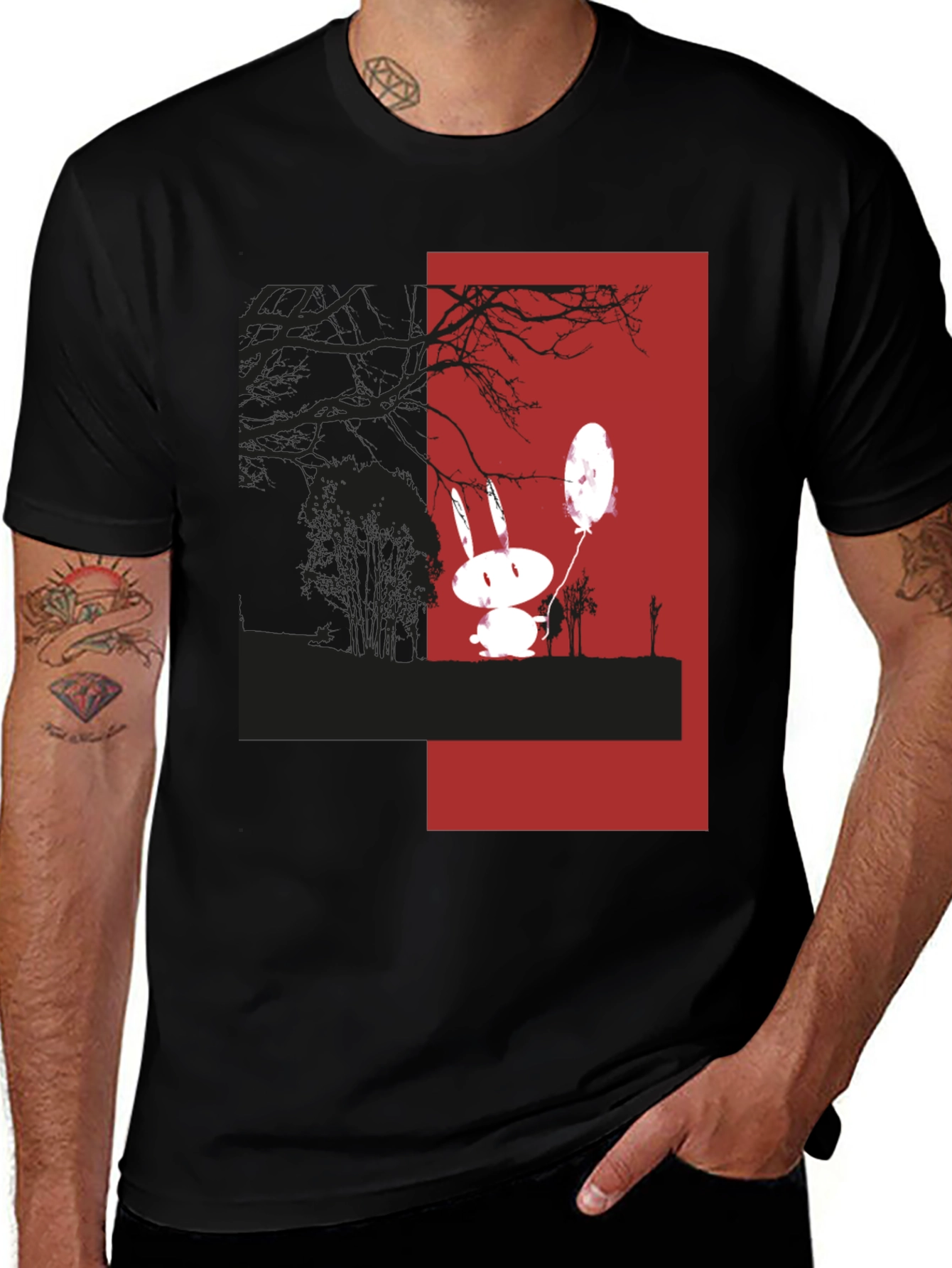 Variant 23 of Whimsical Rabbit Graphic Tee