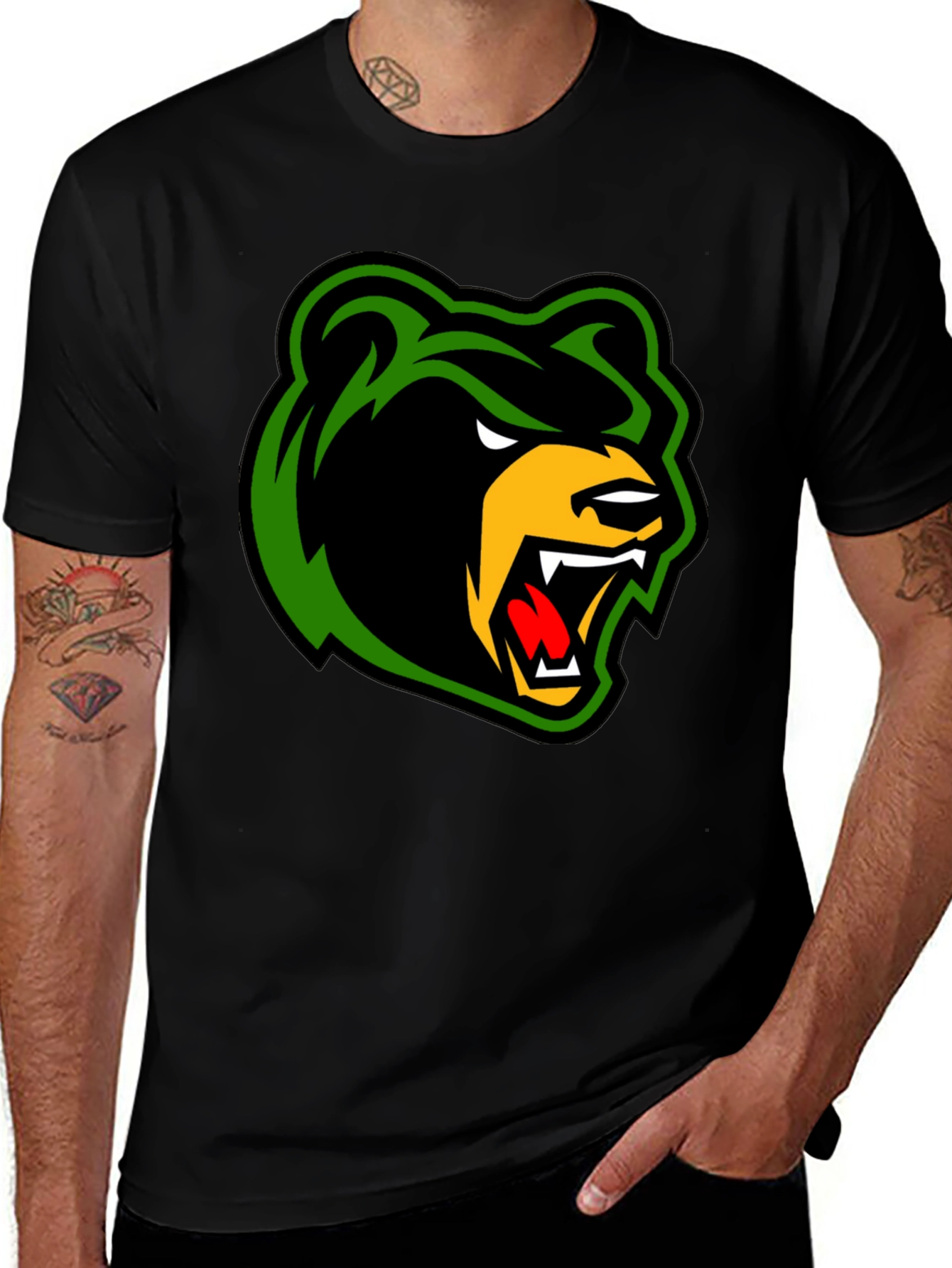 Variant 15 of Cool Bear Graphic Black T-Shirt