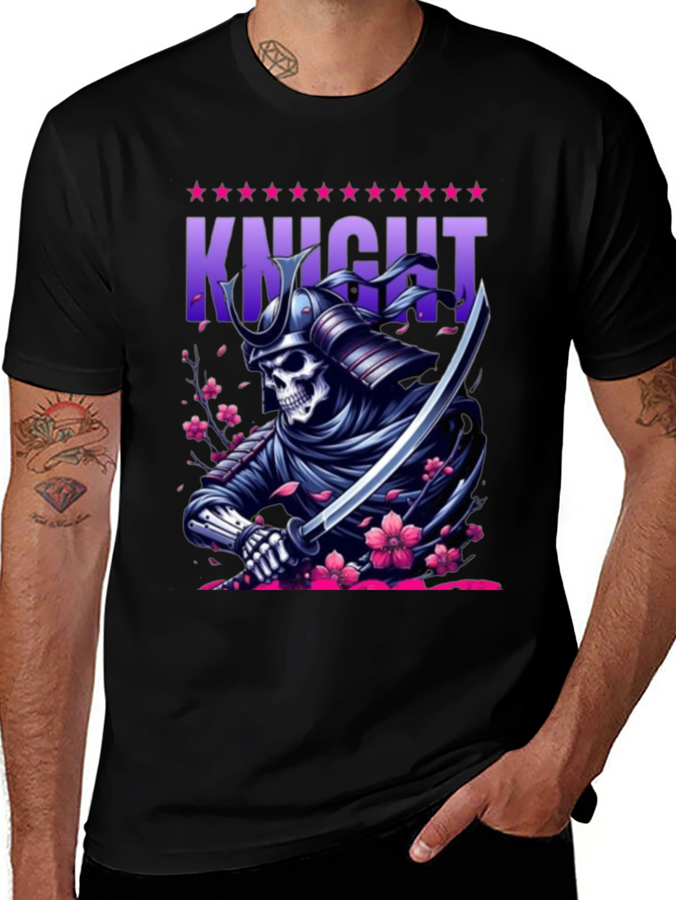 Samurai Knight T-Shirt - Skull Warrior Graphic Tee