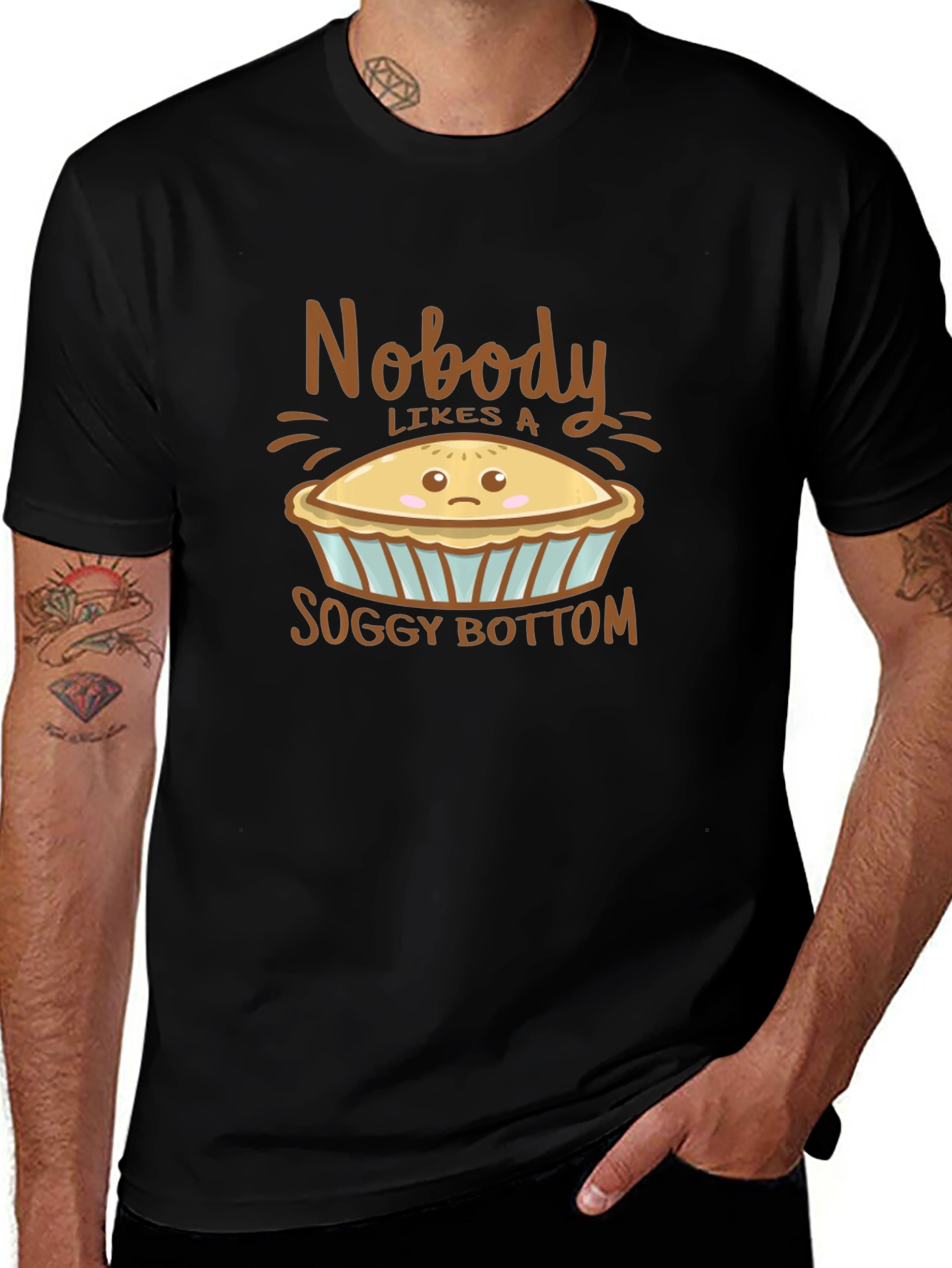 Black Nobody Likes a Soggy Bottom Graphic Tee main image