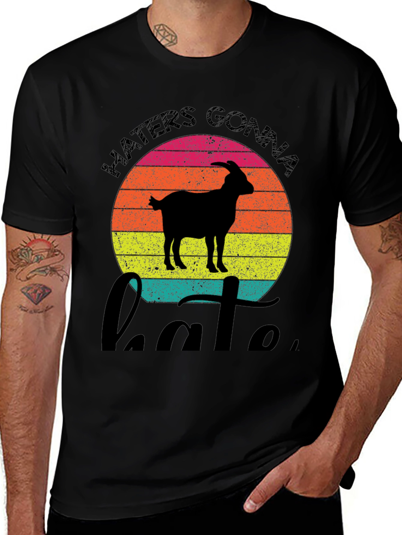 Variant 4 of Haters Gonna Hate Goat Graphic Tee