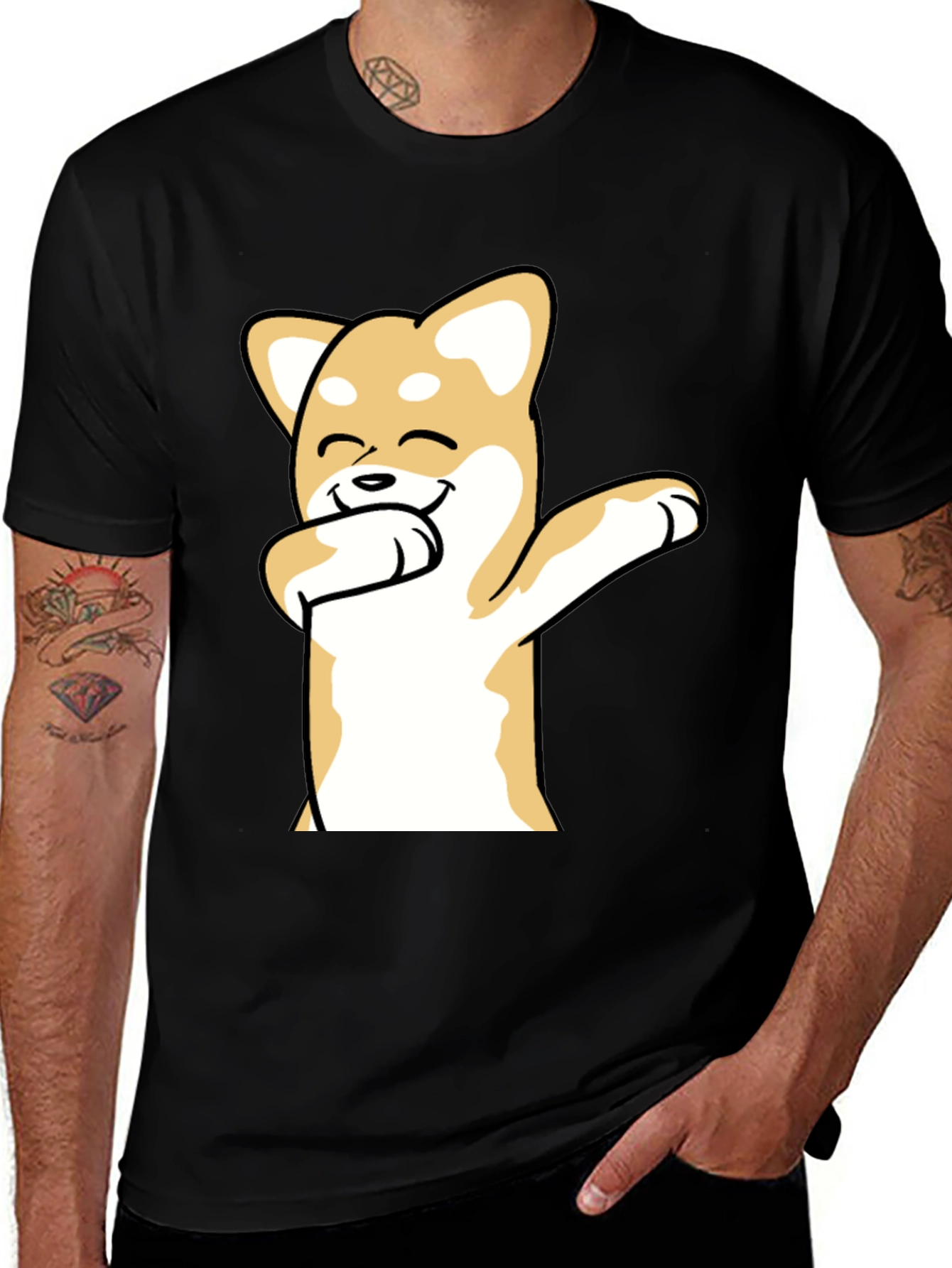 Dabbing Doge Graphic Tee - Black