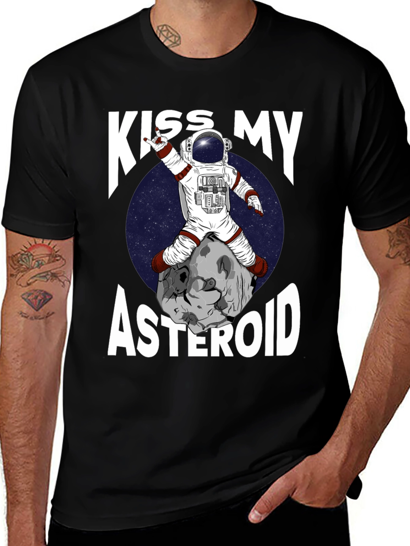 Kiss My Asteroid Graphic T-Shirt - Space Humor Tee