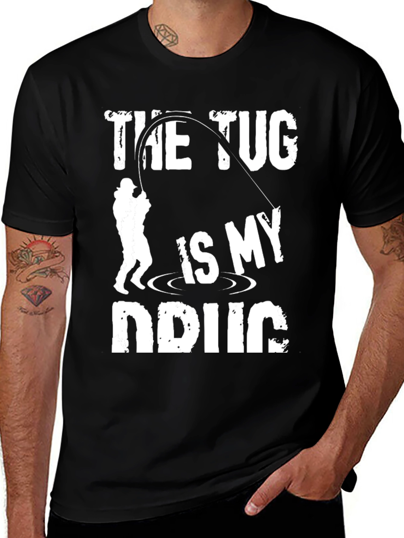 Variant 12 of Fishing Lover T-Shirt: The Tug is My Drug, Fisherman Tee