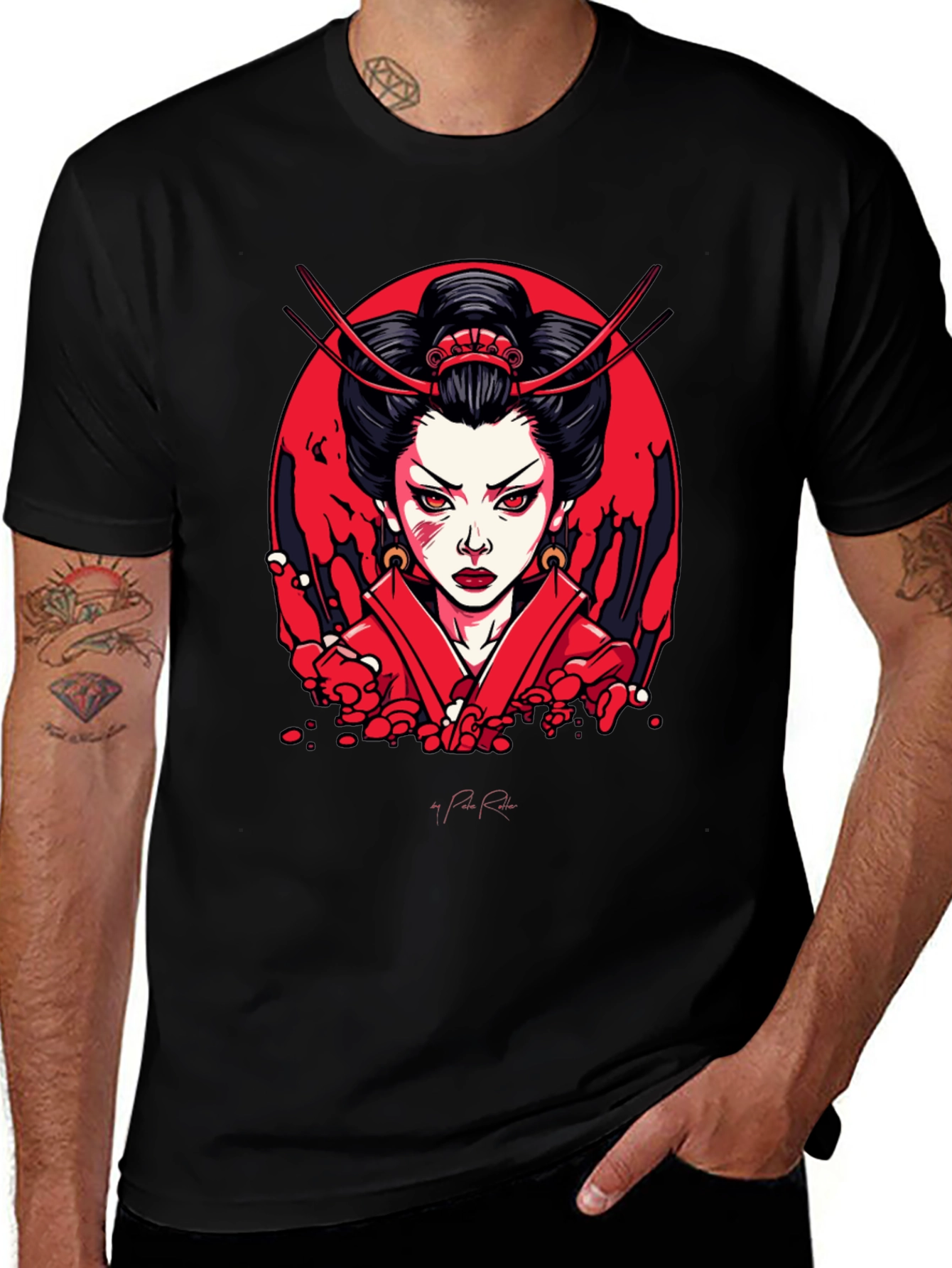 Geisha Graphic Black T-Shirt