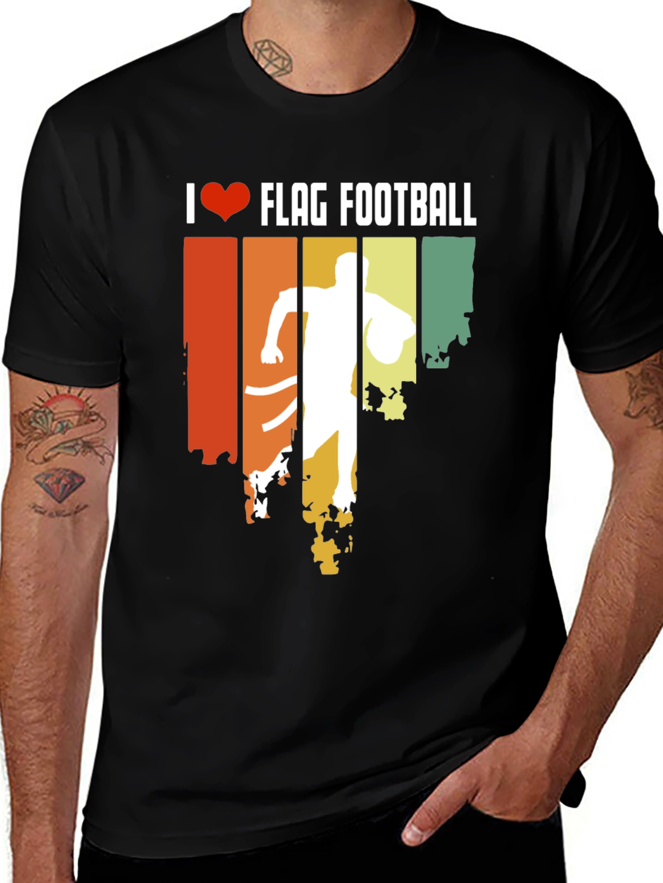 Variant 28 of I Love Flag Football Retro T-Shirt