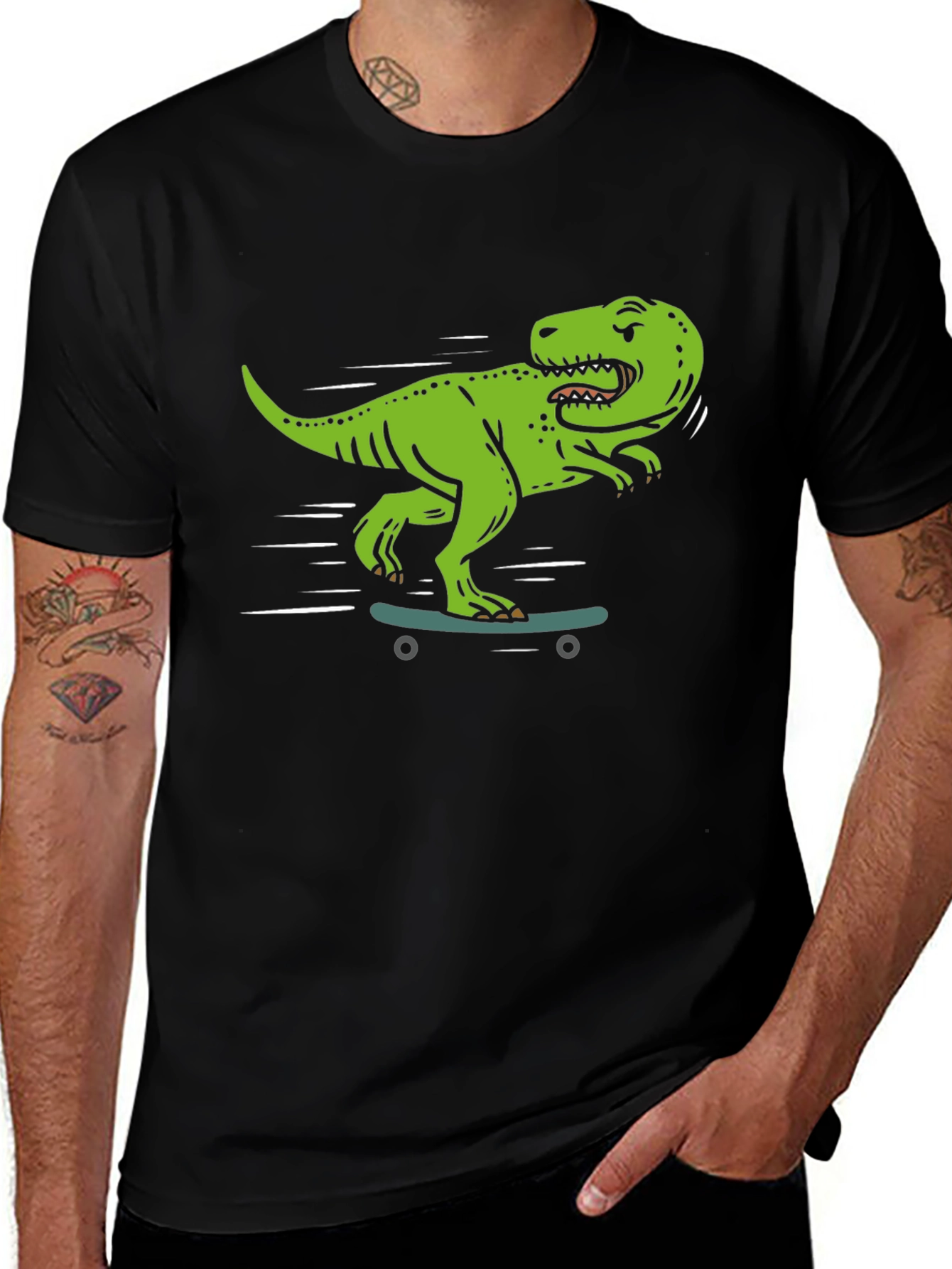 Variant 11 of Dino Skate T-Shirt - Cool Graphic Tee