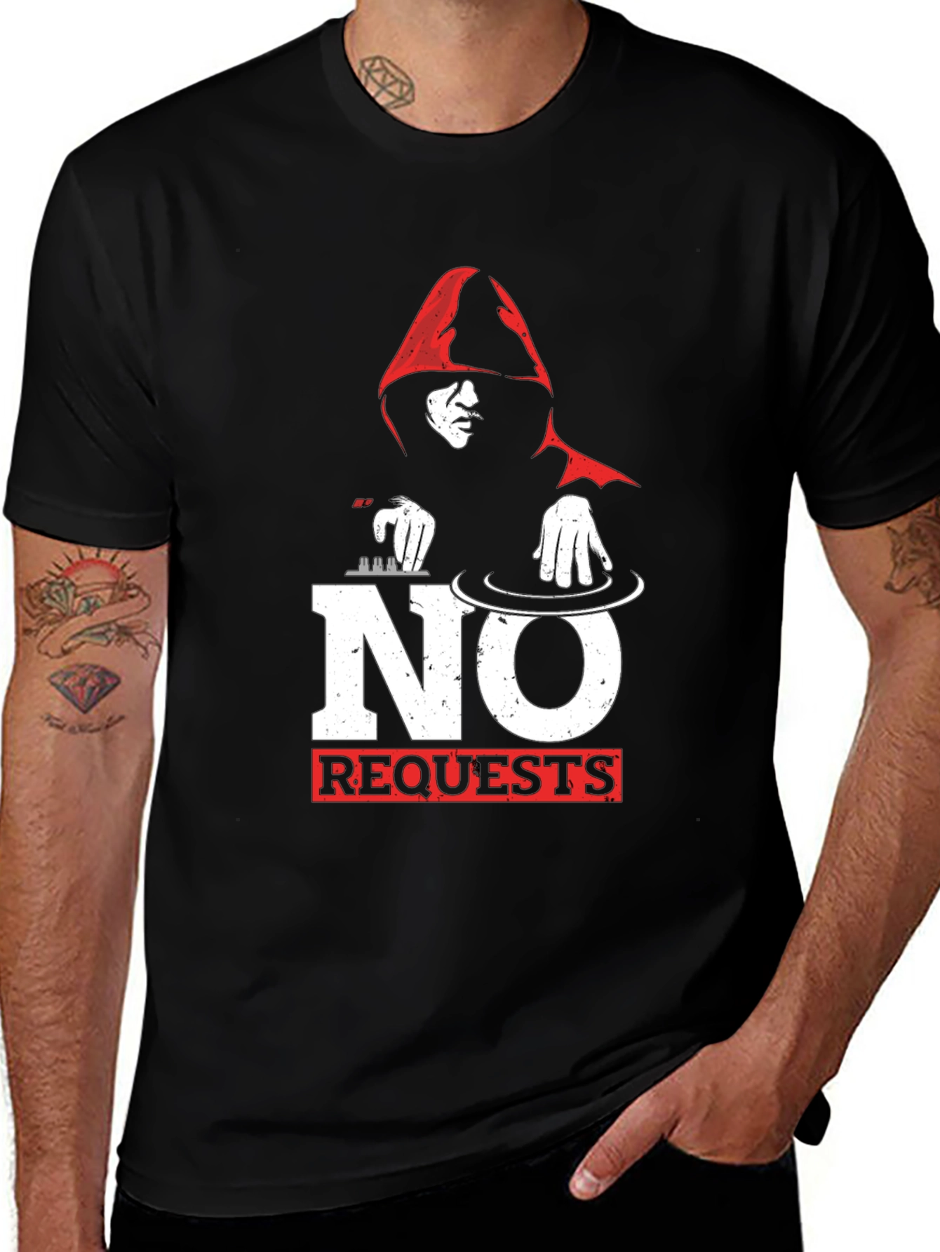 No Requests DJ Graphic T-Shirt - Black