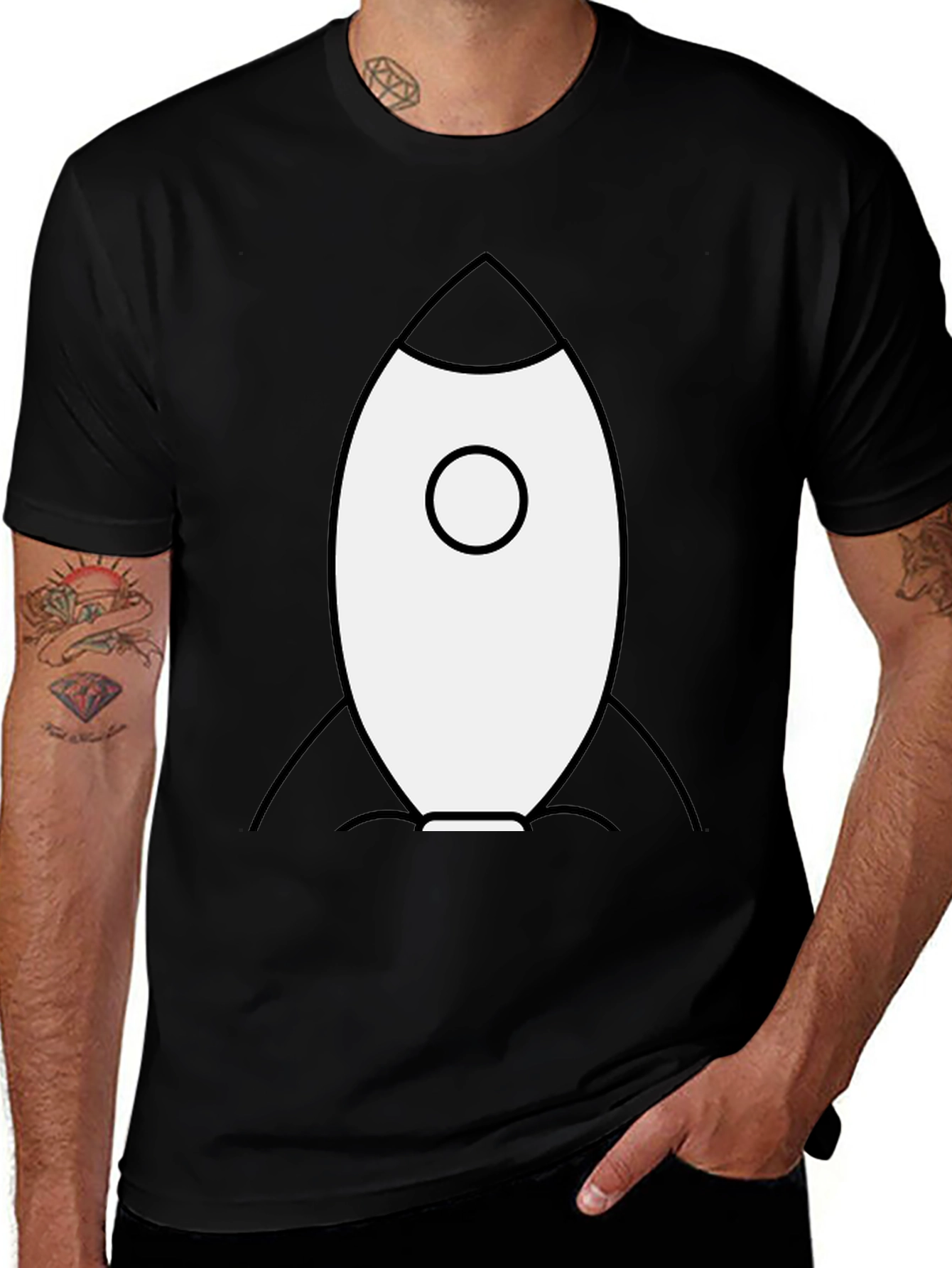 Variant 14 of Rocket Graphic Black Tee