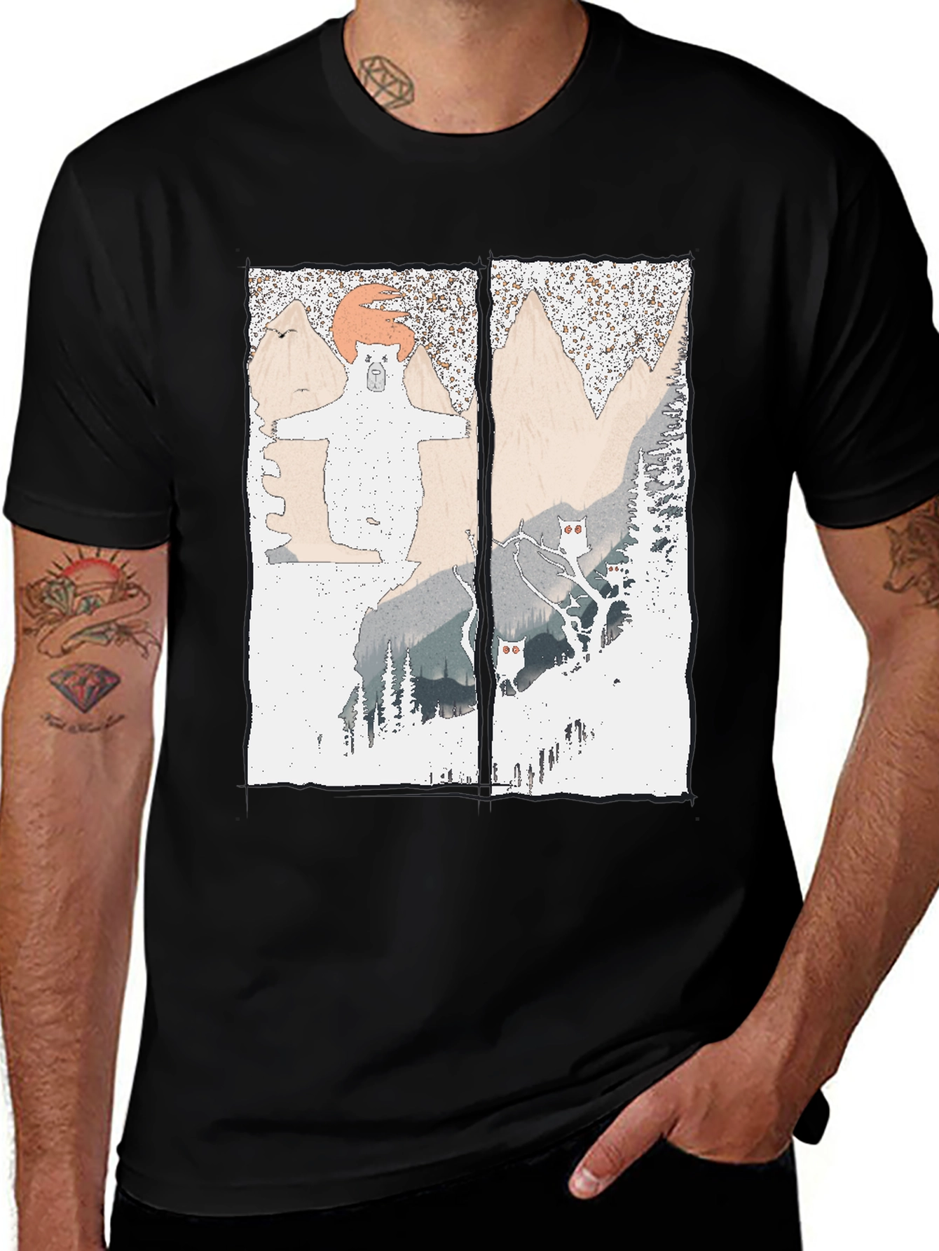 Variant 8 of Bear Mountain Graphic Tee - Soft Cotton Blend T-Shirt