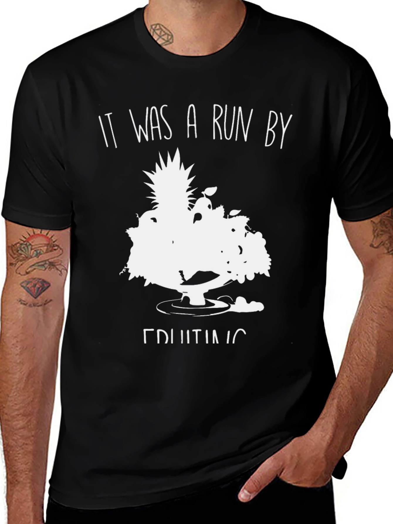 Variant 16 of Fruiting Run Graphic Tee -  Comfortable Black T-Shirt