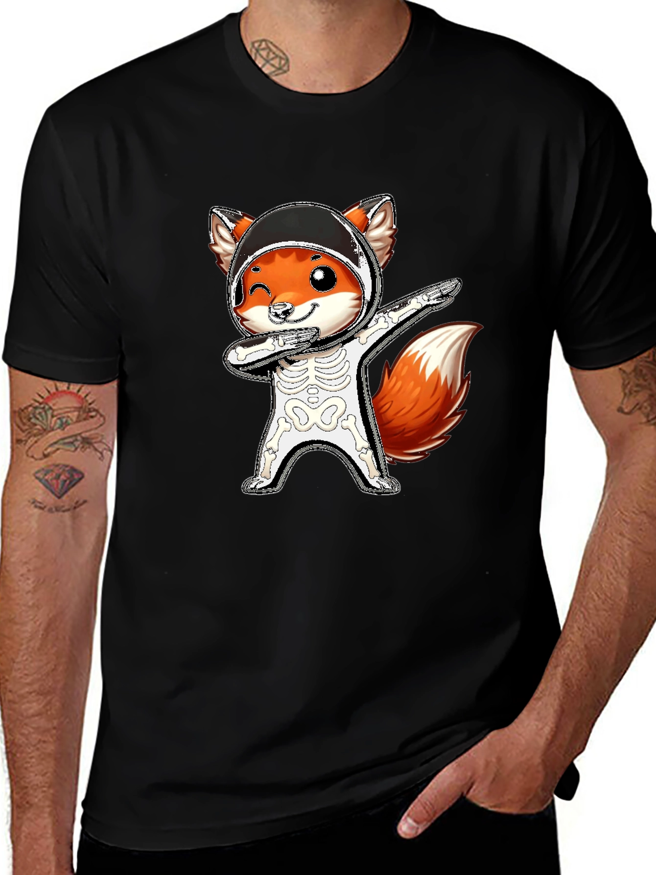 Variant 12 of Halloween Fox Skeleton Dabbing T-Shirt