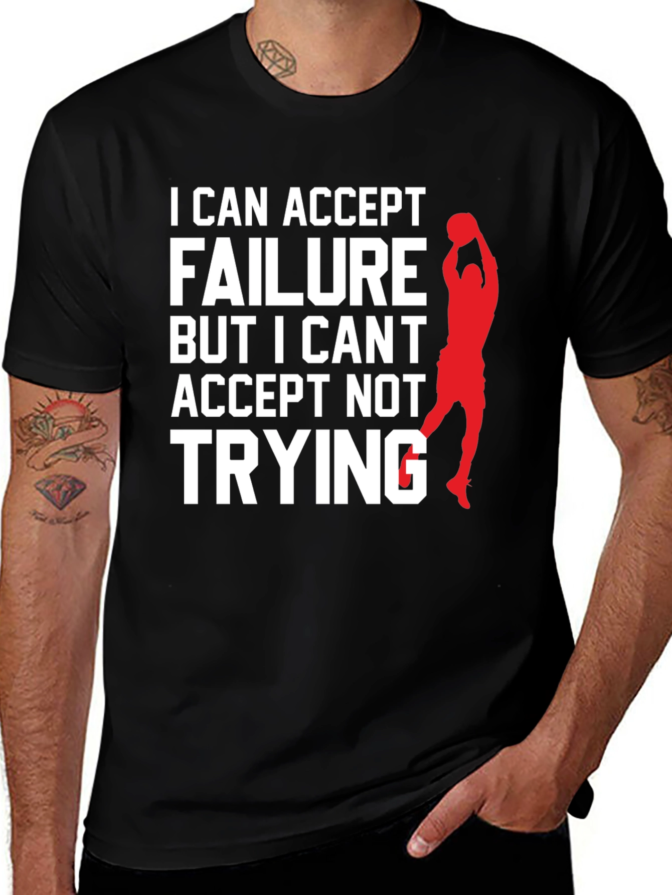 Variant 24 of Motivational Basketball T-Shirt - Never Stop Trying!