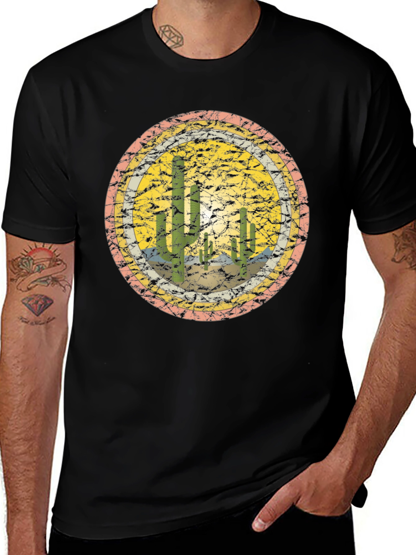 Variant 9 of Retro Desert Cactus Graphic Tee
