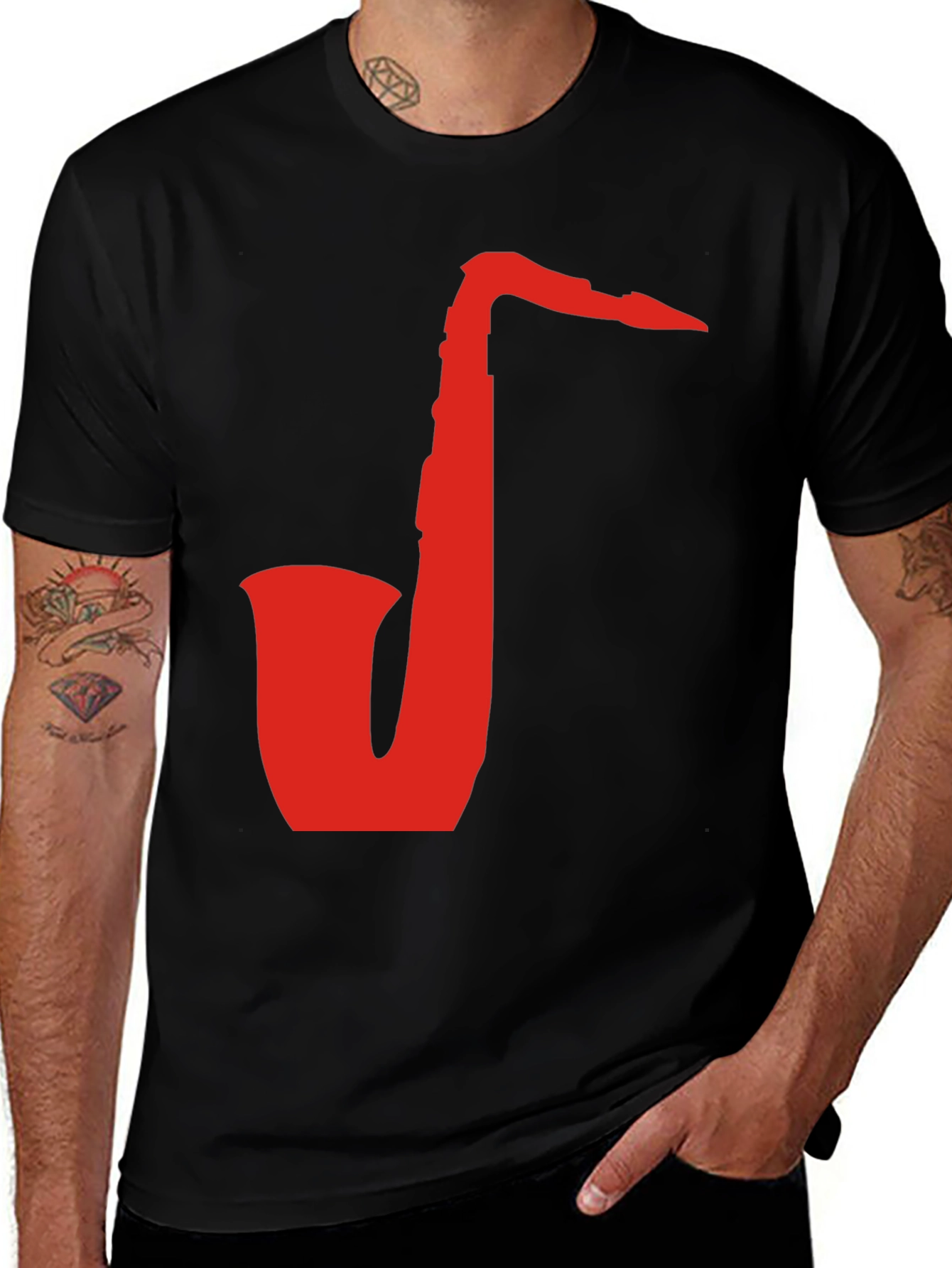 Variant 19 of Saxophone Graphic T-Shirt - Music Lover Tee