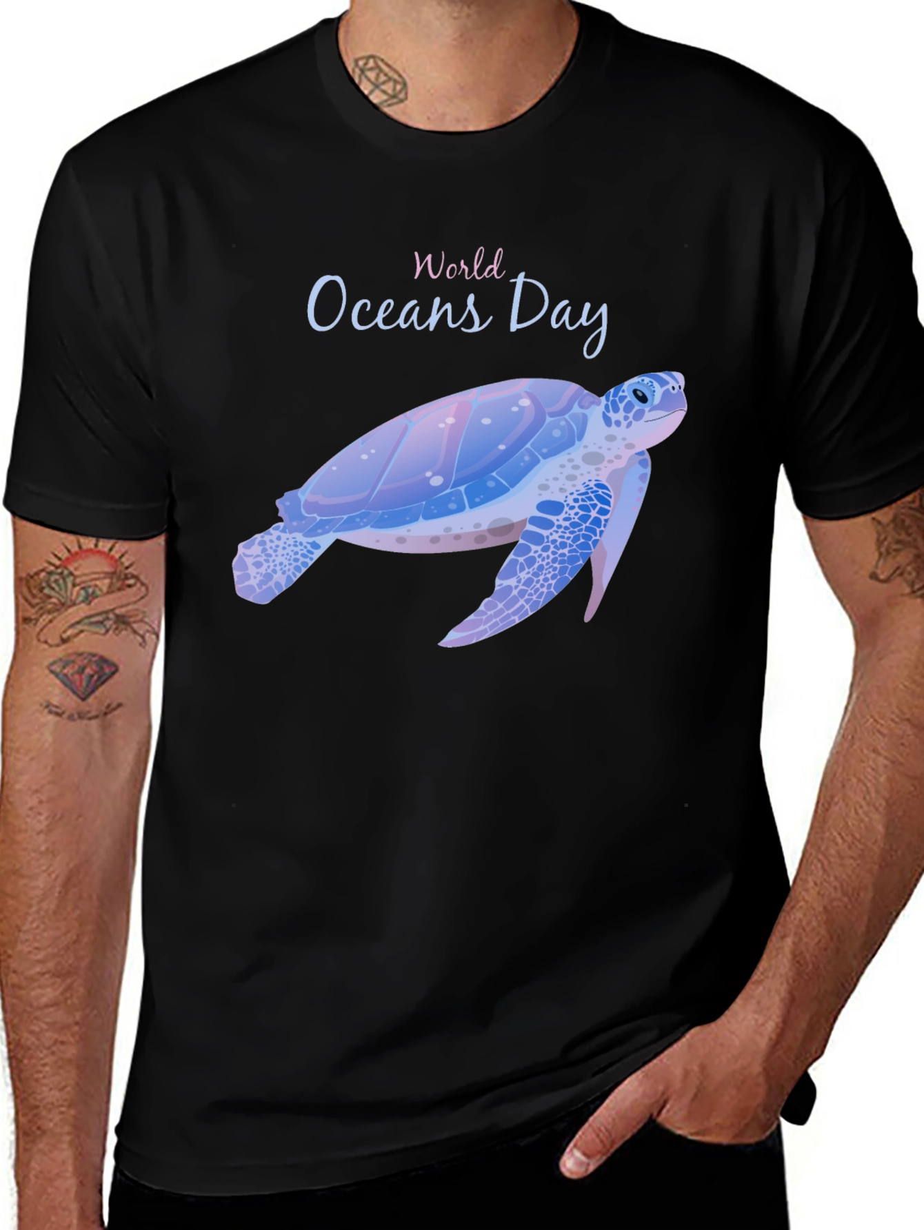 Variant 7 of World Oceans Day Turtle Graphic Tee