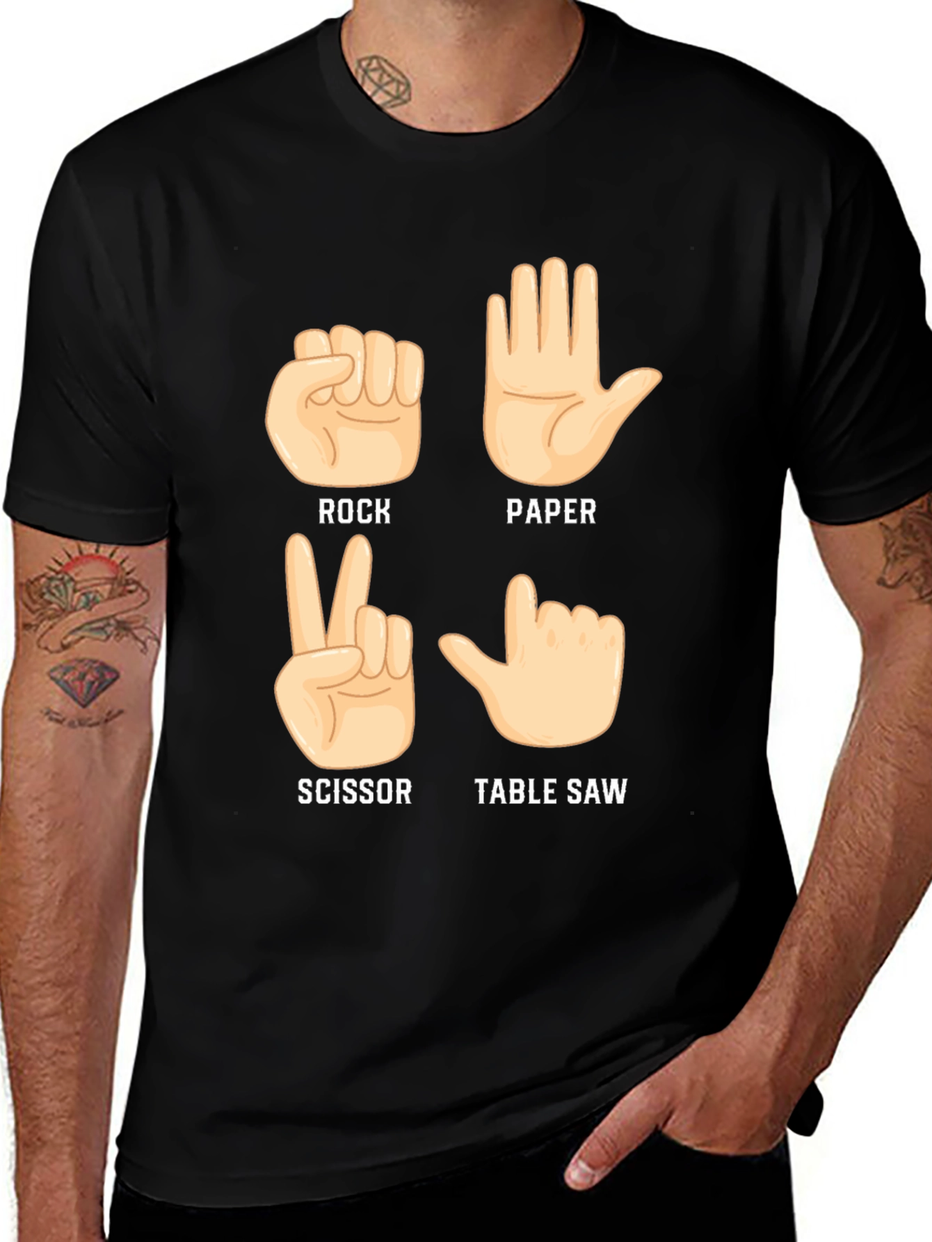 Rock Paper Scissor Table Saw T-Shirt