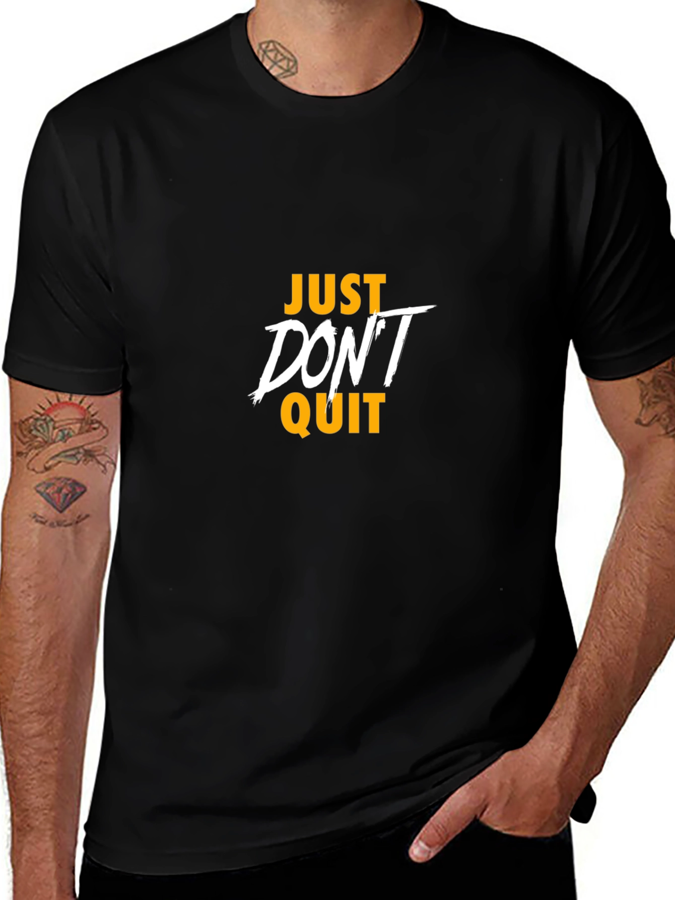 Variant 21 of Motivational Black T-Shirt: Just Don't Quit