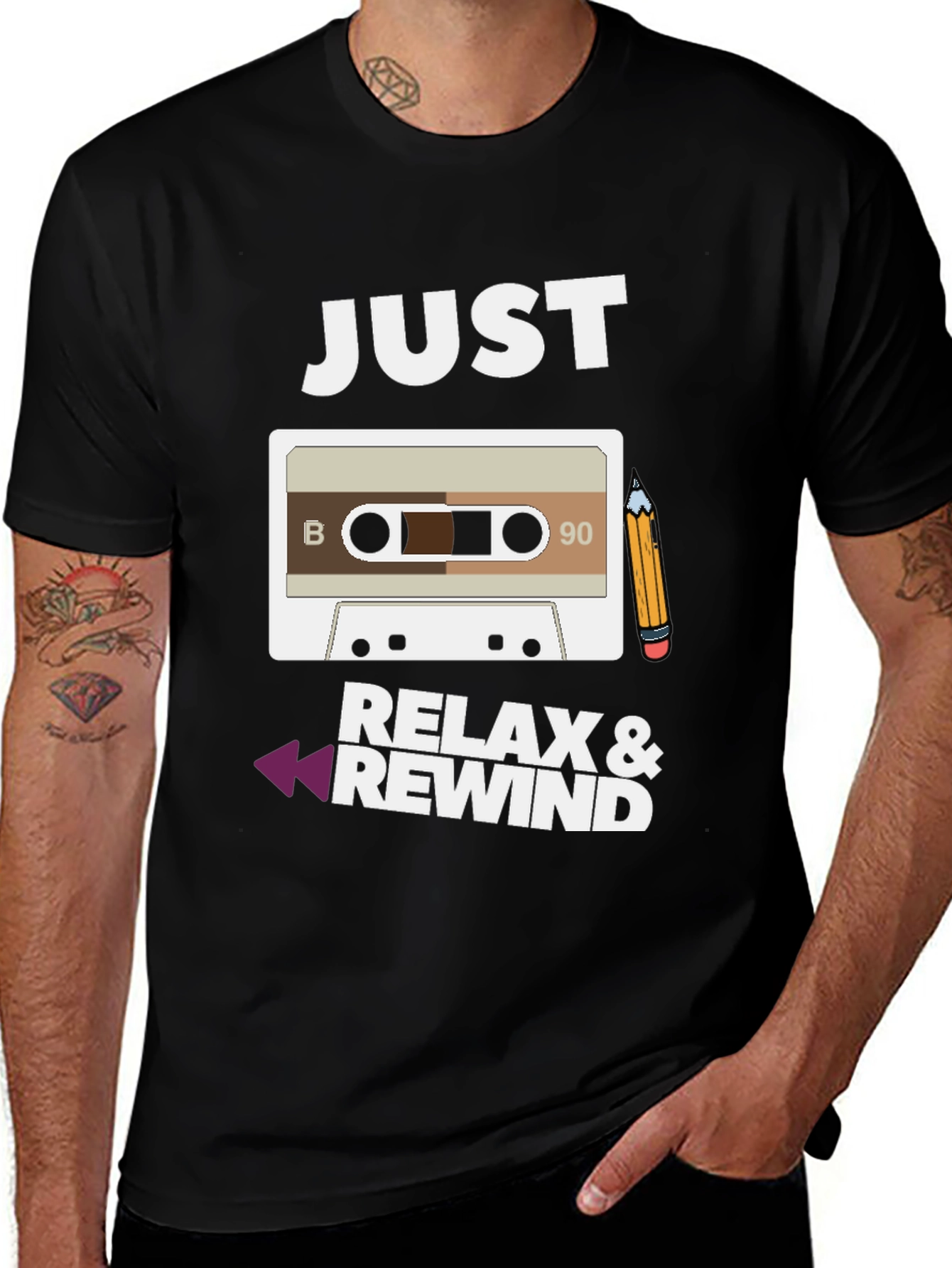 Variant 28 of Just Relax & Rewind Cassette Tape Graphic T-Shirt