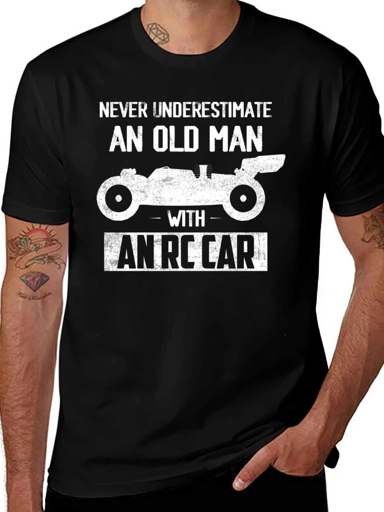 Variant 25 of Never Underestimate Old Man RC Car T-Shirt