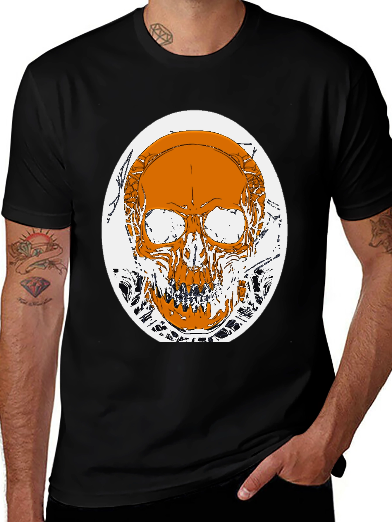 Variant 15 of Skull Graphic Print T-Shirt - Black